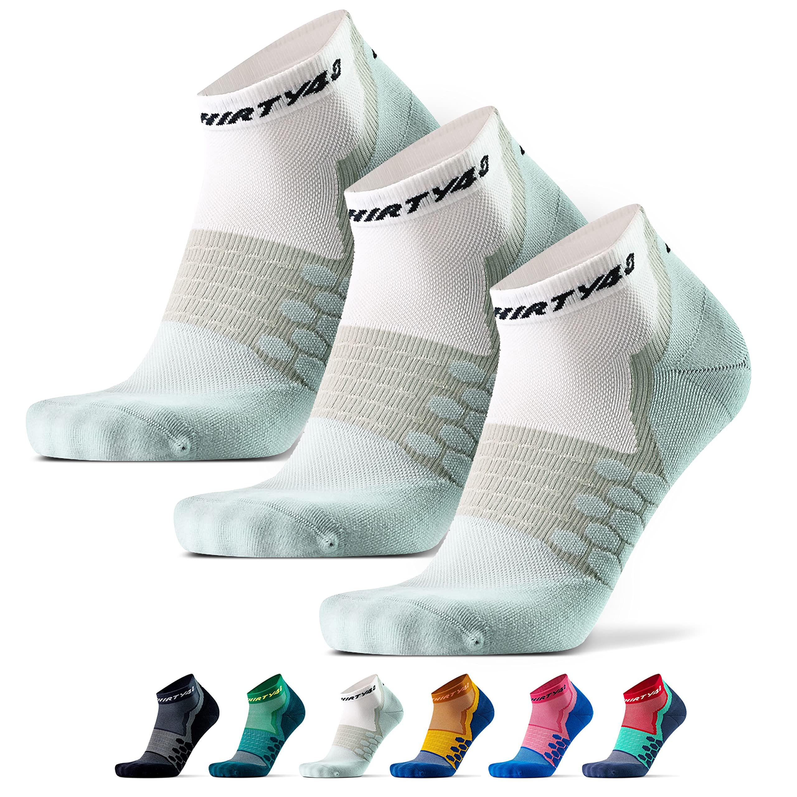 Thirty48Performance Compression Low Cut Running Socks for Men and Women | More Compression Where Needed