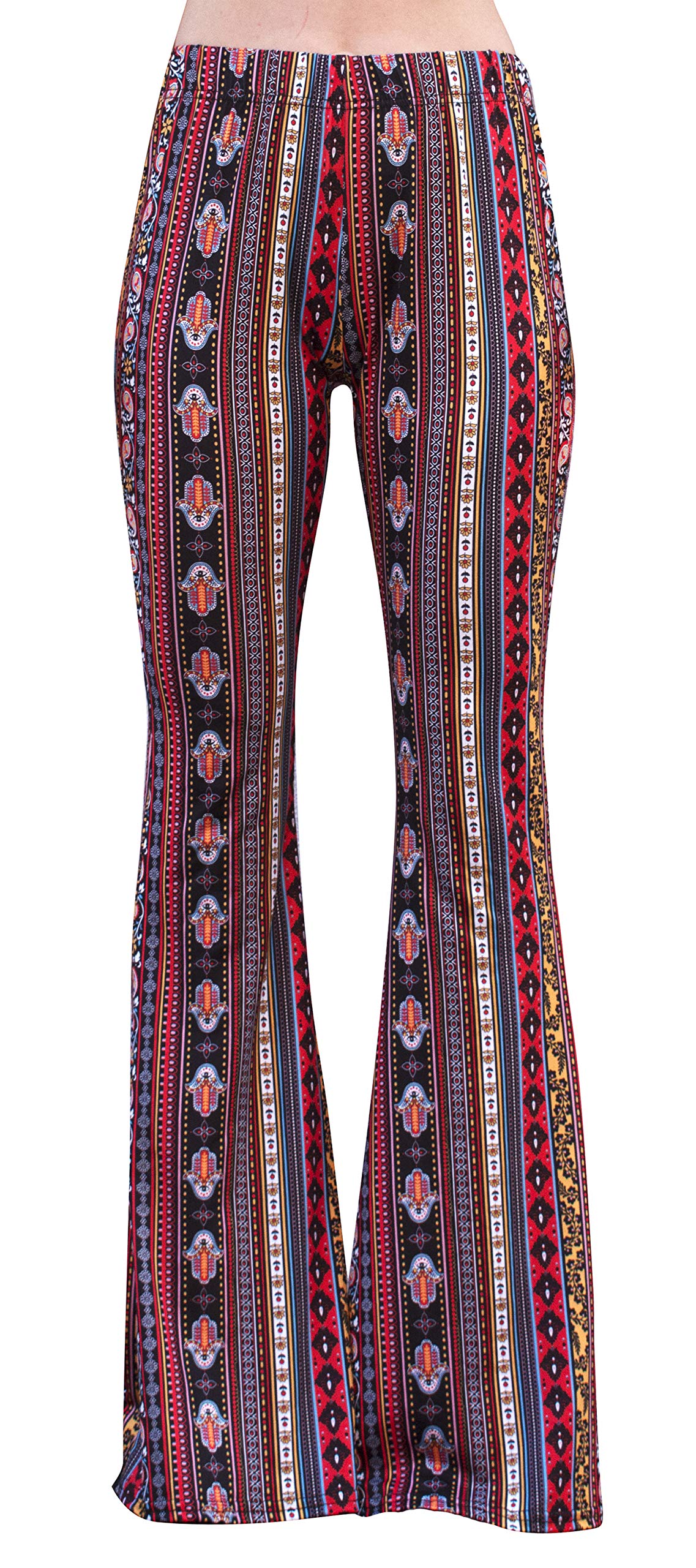 Daisy Del Sol High Waist Comfy Stretch Boho 70s Bell Bottom Fit to Flare Lounge Yoga Pants