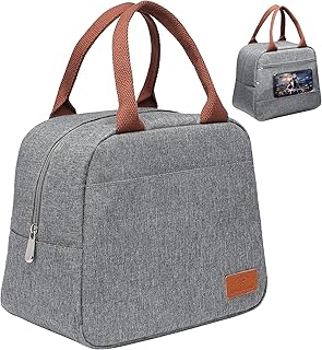 Bagseri Insulated Lunch Bag Women - Lunch Bag for Women Men Reusable Lunch Box Leakproof Thermal Cooler Sack Food Handbags Case High Capacity for Work and Picnic(Light Grey)