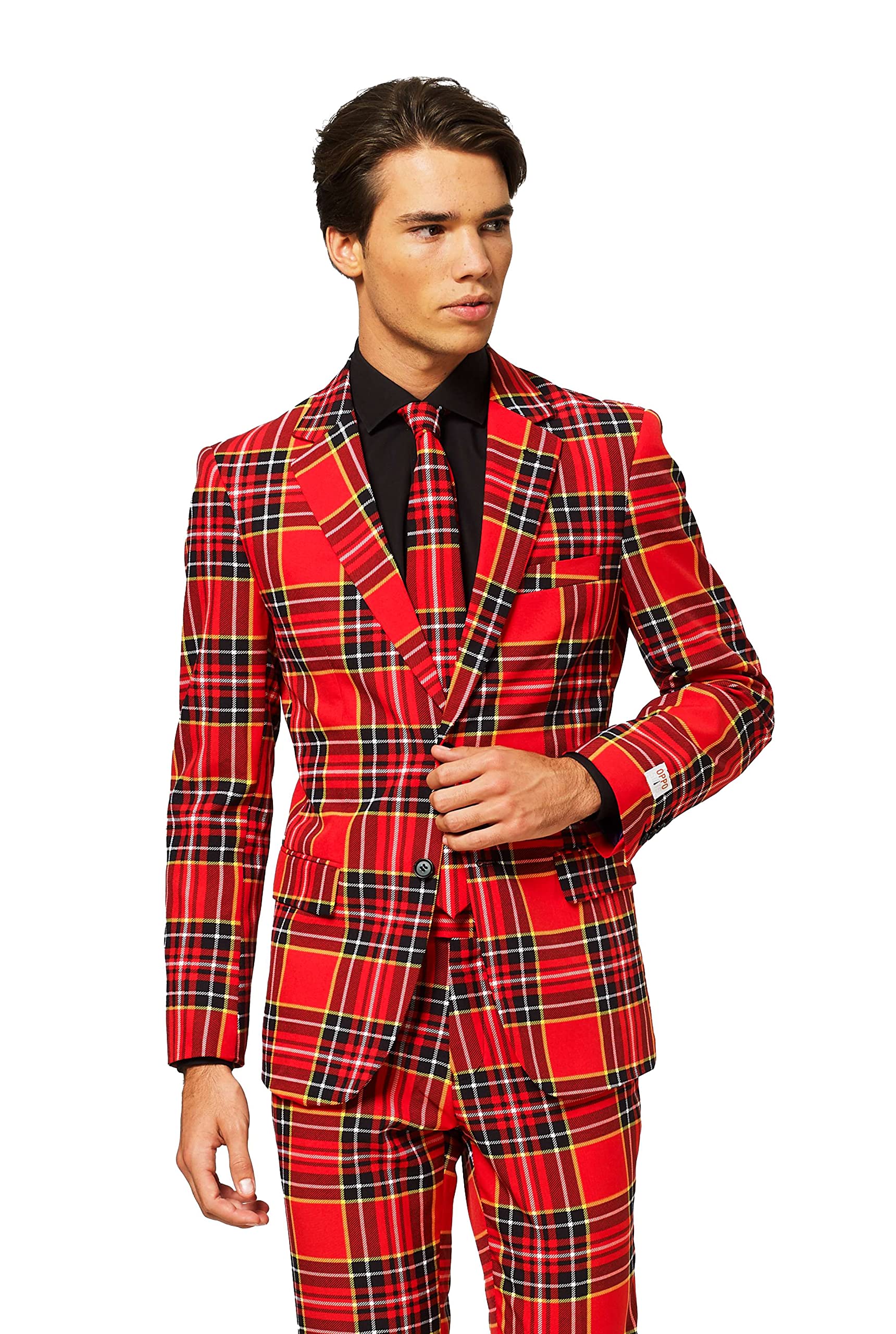 Opposuits Herren-Weihnachtsanzug – Festliches Weihnachtsoutfit – bestehend aus Blazer, Hose und Krawatte