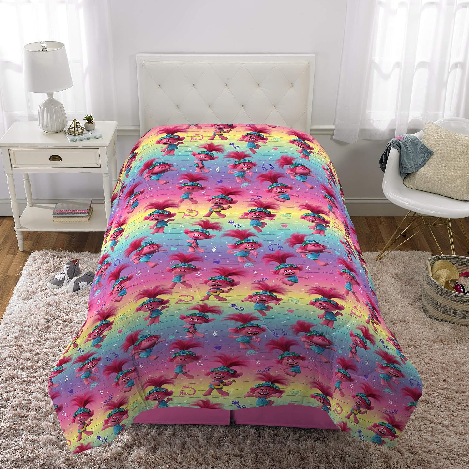 Franco Kids Bedding Soft Microfiber Comforter, Twin, Trolls World Tour