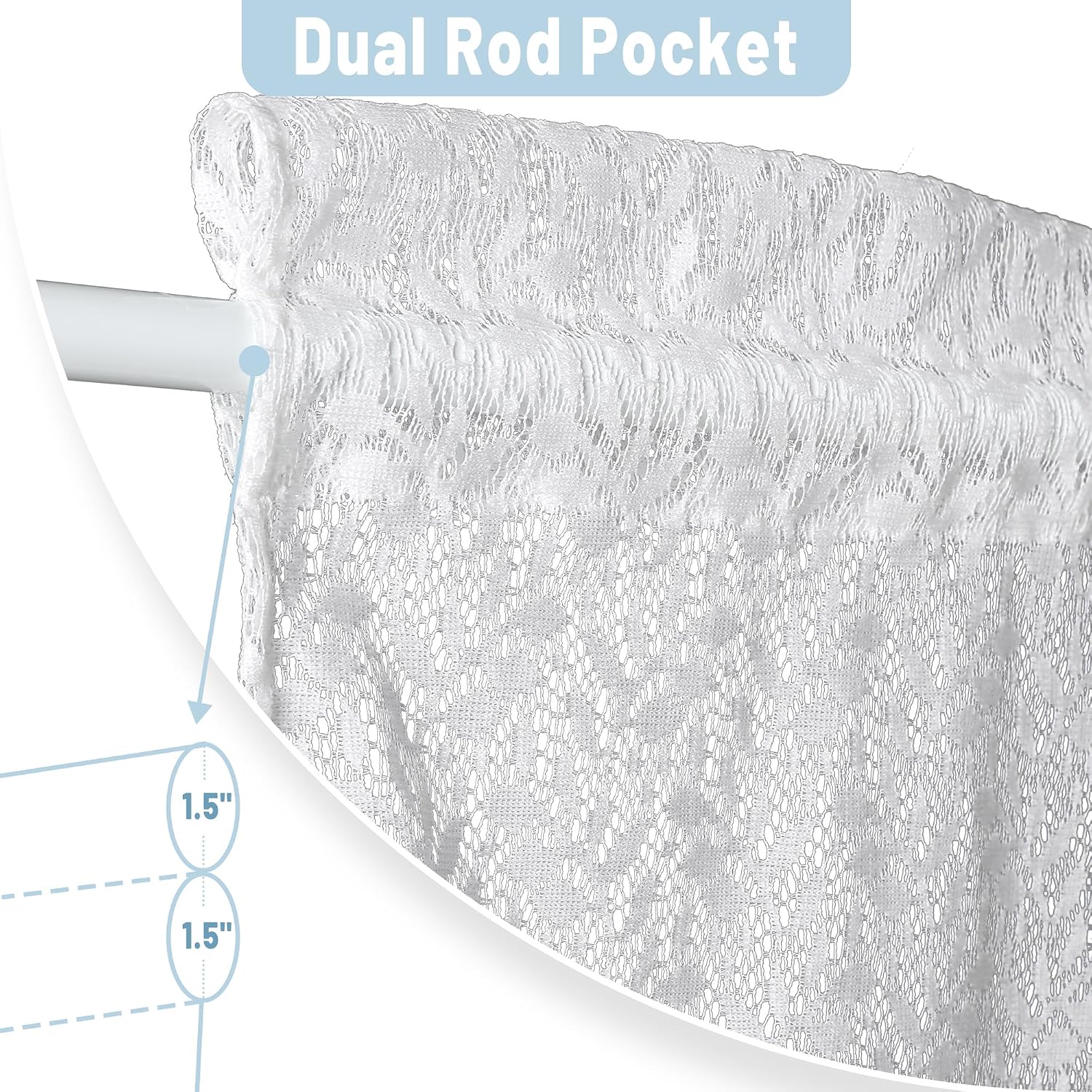 Set of 2 White Sheer French Door Curtains, 52x72 Inch Botanical Branch and Leaf Lace Voile Curtains for Patio Glass French Door, Tieback Included