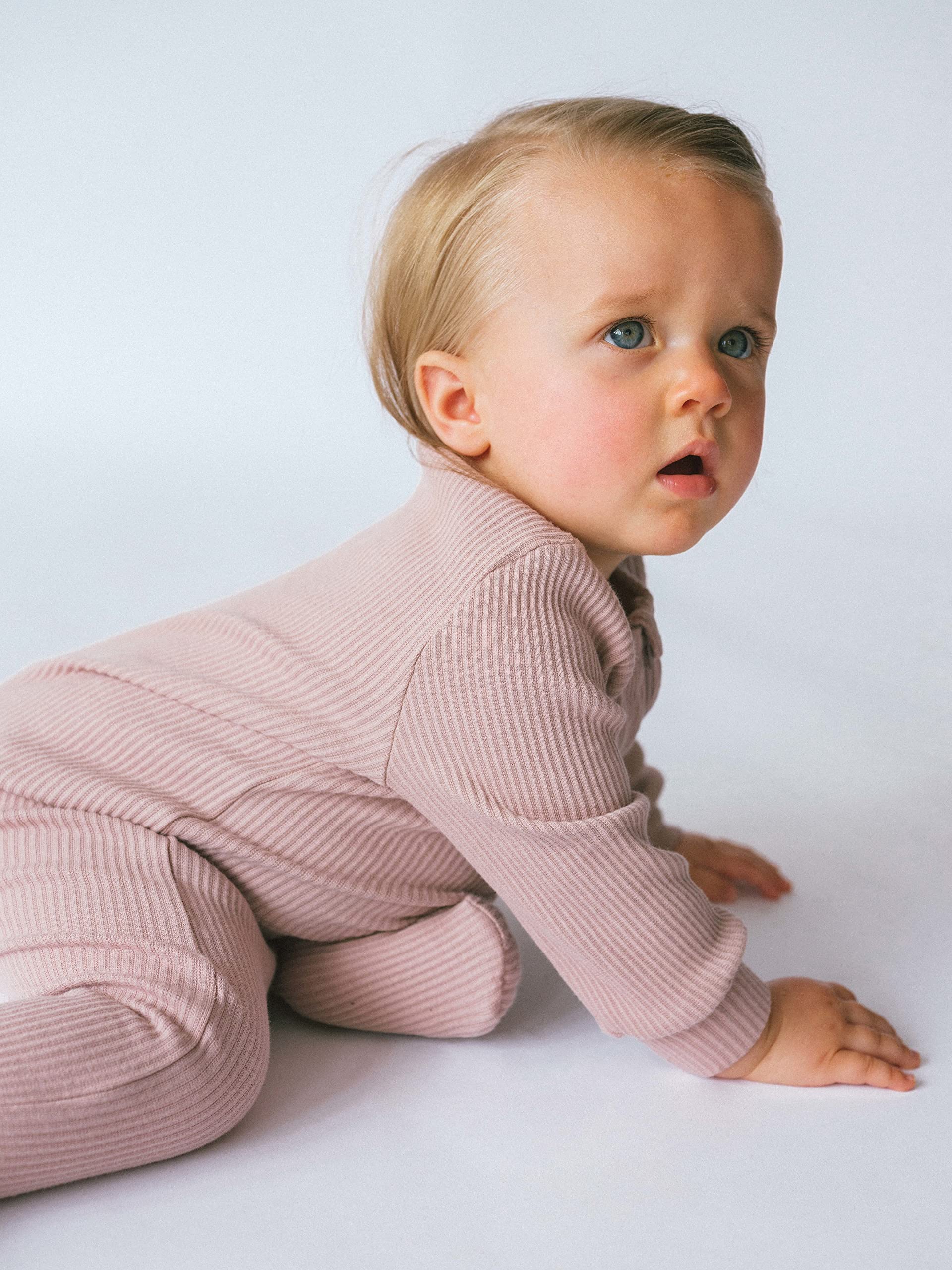 DreamBuy Pyjama Zippé Bébé en Coton Côtelé - Body Doux et Confortable pour les 0-3 Ans