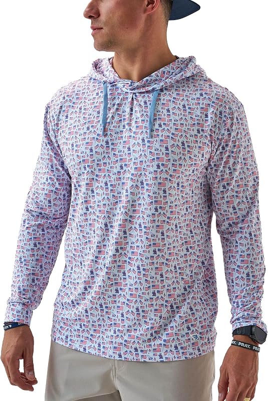 Burlebo Men’s Performance Hoodie – Lightweight Long Sleeve Pullover, Athletic Fit, Moisture-Wicking, Sun Protection