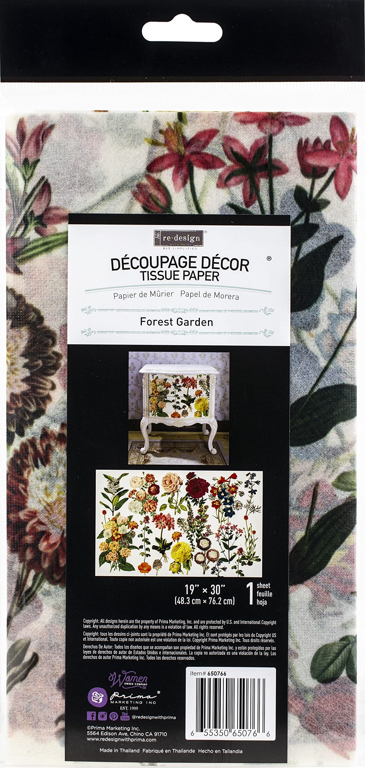 Prima Re-Design REDTP-50766 - Carta velina decorativa per decoupage, 48 x 76 cm