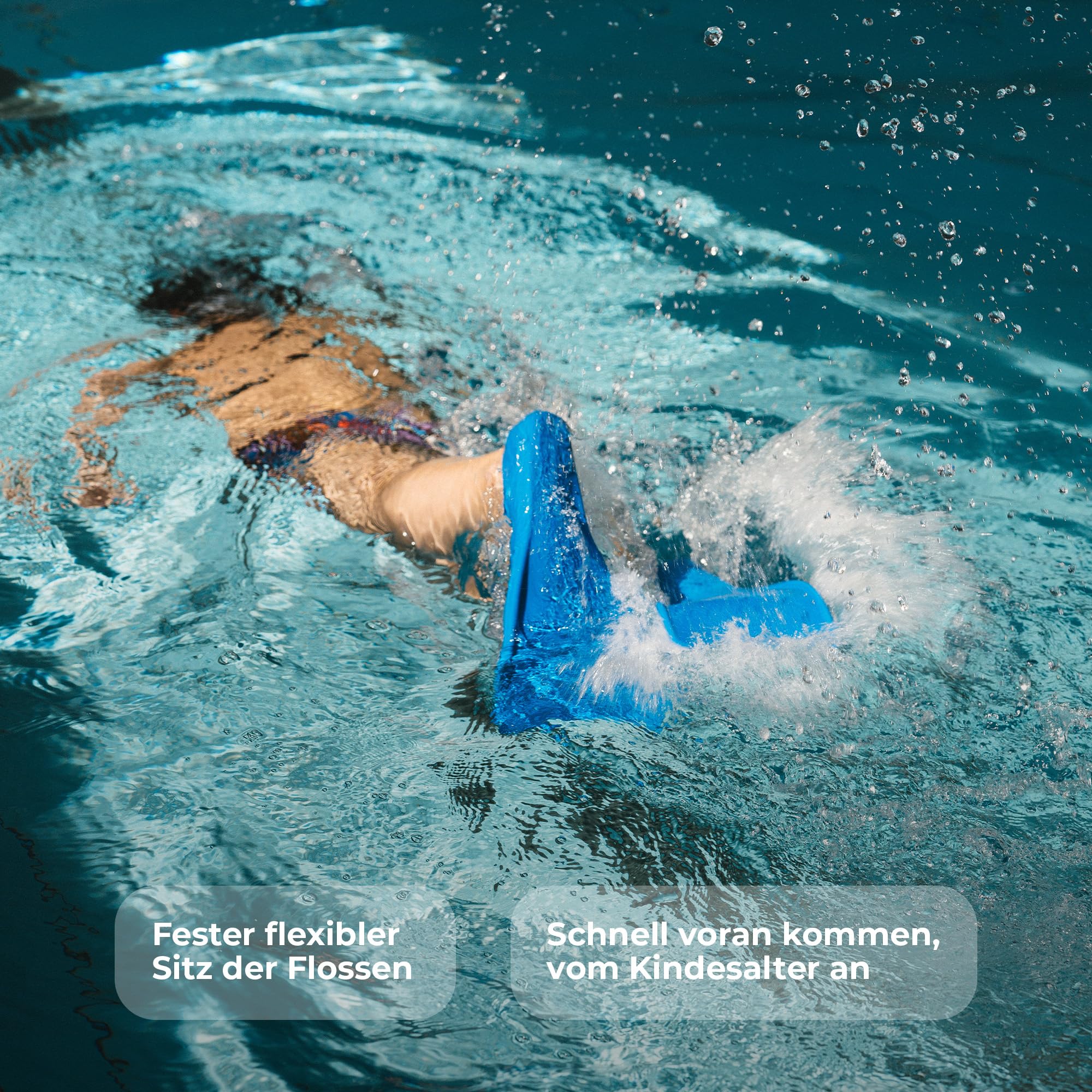 Flipper SwimSafe 1171 - Schwimmflossen für Jugendliche und Erwachsene, in der Farbe Blau, Größe 38 – 39, aus Naturkautschuk, als Schwimmhilfe für unbeschwerten Schwimm- und Badespaß