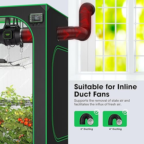 Miniatura 2 de VIVOSUN Kit de conductos de ventana, kit de sellado de ventana de CA portátil, compatible con conductos de 4 pulgadas6 pulgadas y manguera de 5.9