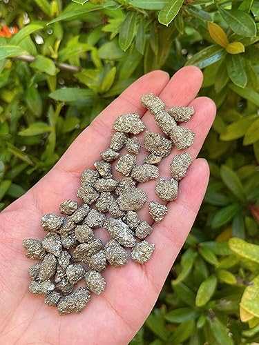 Miniatura 6 de Venta al por mayor Natural Semi Tumbled Gemstone Chips, Mini Cristales Triturados, Chips de Cristal Sin Perforar (Pirita, 1 Libra)