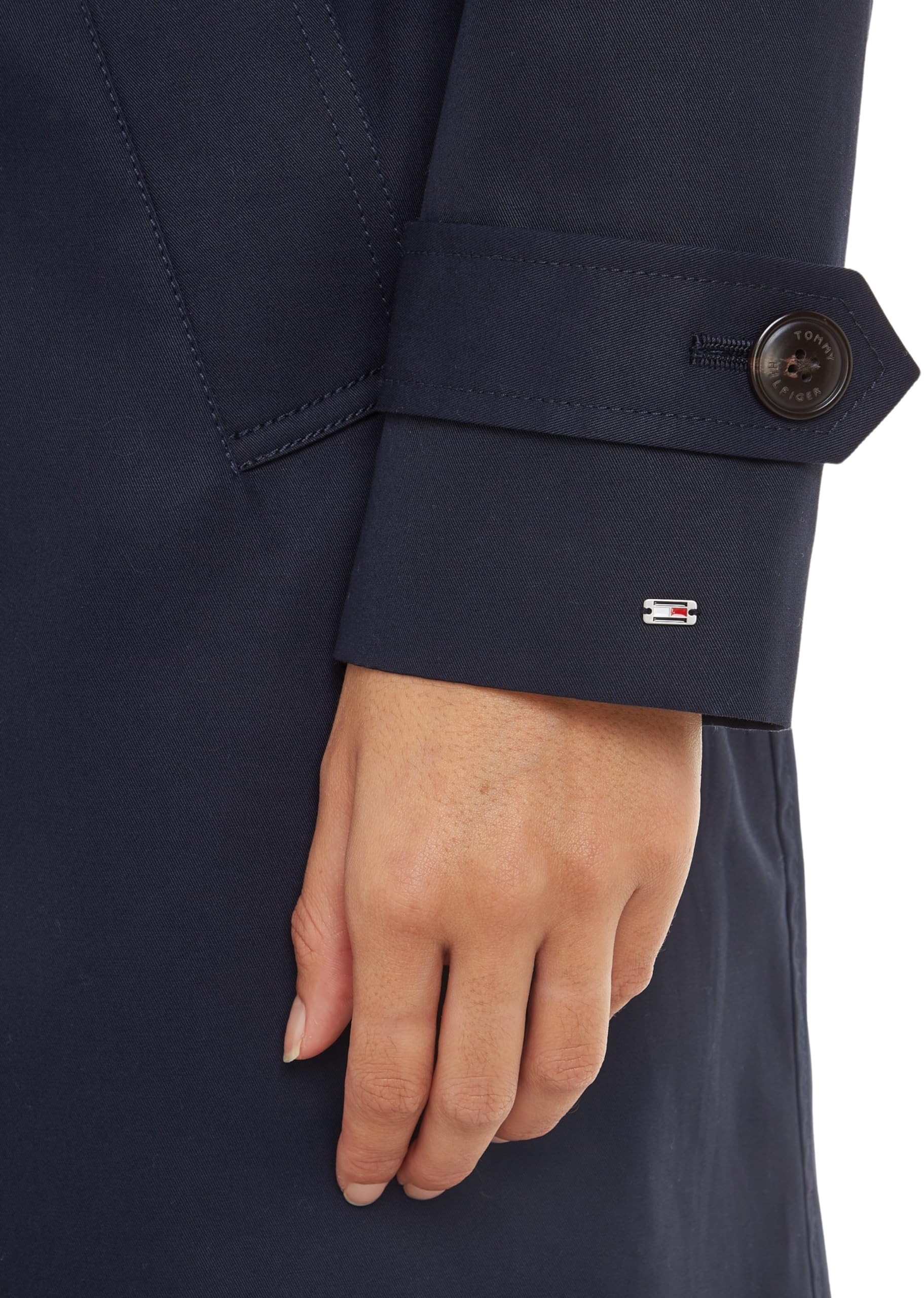 Tommy Hilfiger Donna Trench Cotton Slim Fit Corto