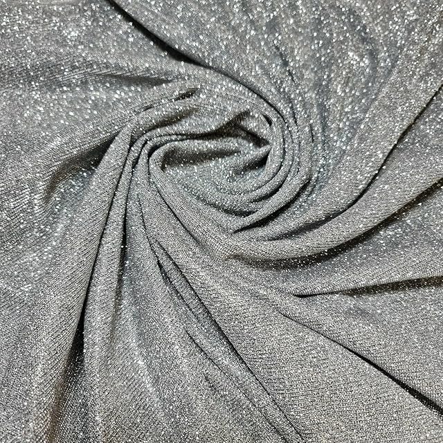 Shimmer Moonlight Glitter Nylon Multi Purpose Stardust Sparkly Shiny Bling Decorations Dress Craft Backdrop Decor Fabric Material 58" - 150cm Wide Sold As 1 Meter Pre - Cut Lengths (Silver Grey)
