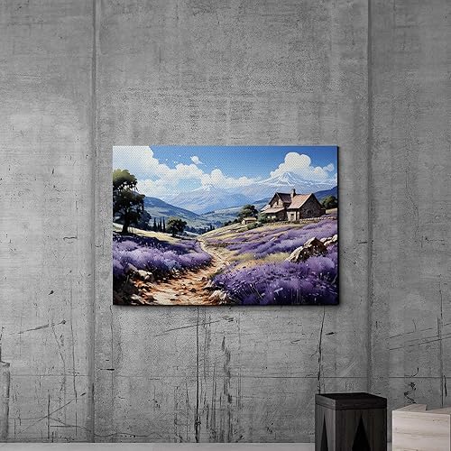 Miniatura 4 de Fields of Lavender, Watercolor Provence Landscape and Lavender Field, Watercolor Prints of Serene Beauty, Wall Art, Art Print