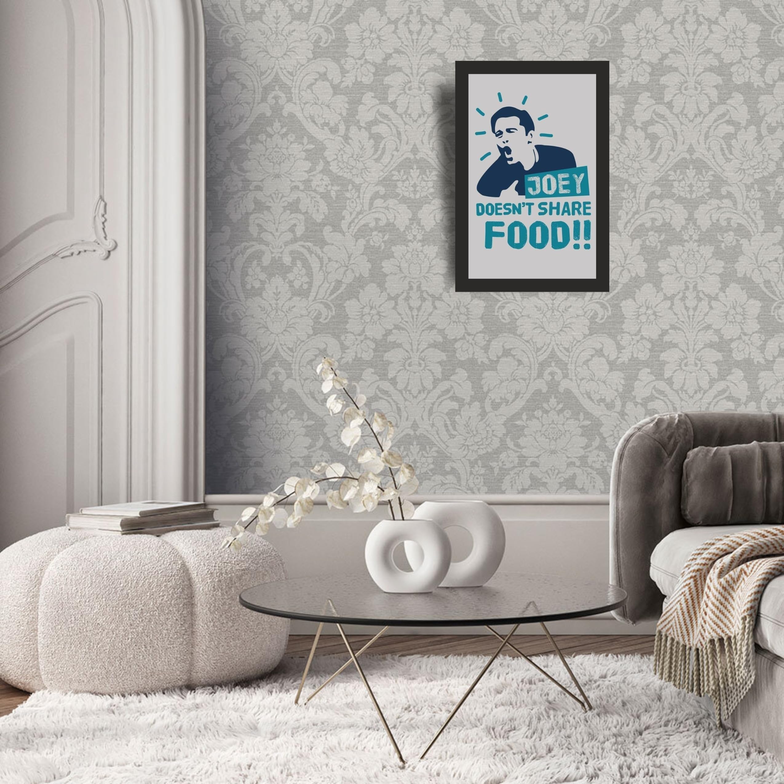 Friends Joey Food Portrait Photo Frame A4 Black Wall Art