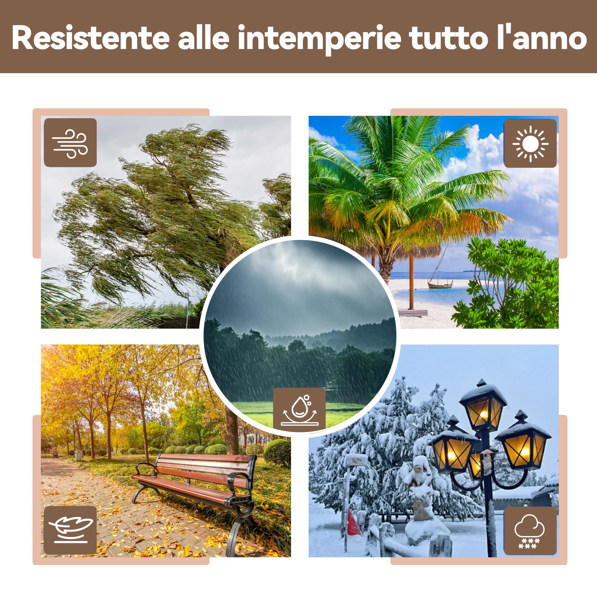 Telo Impermeabile Esterno 210g/m² 4x5m-Telone con Occhielli Rinforzati, Protezione UV, Adatto a Tutte le Stagioni-Ideale per Cantiere Edile, Copertura Legna, Campeggio e Uso All'apertoPiscine