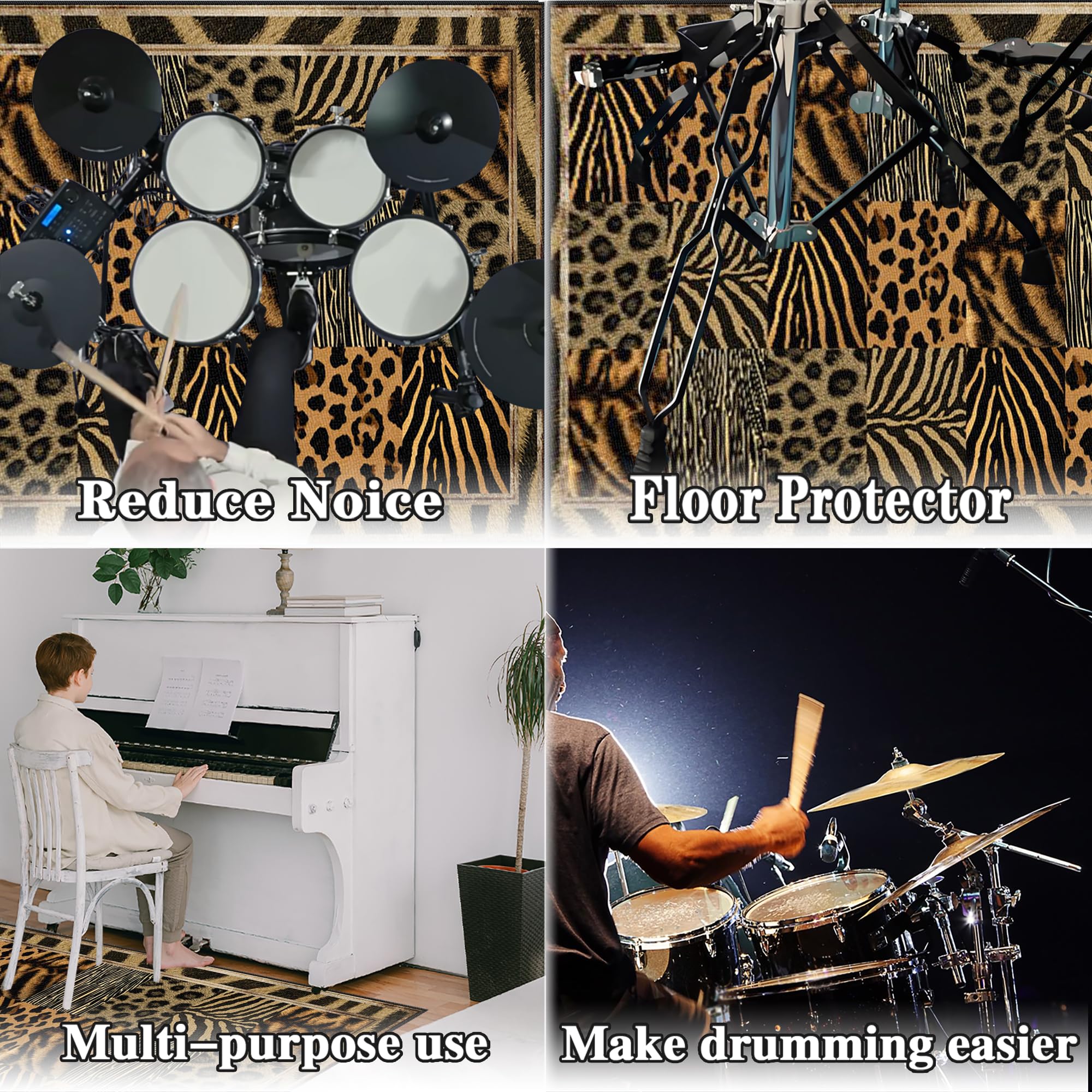 Elektroniczna mata perkusyjna dźwiękoszczelna mata bębnowa mata ochronna do akcesoriów perkusyjnych mata akustyczna mata podłogowa do instrumentów muzycznych 180 x 140 cm