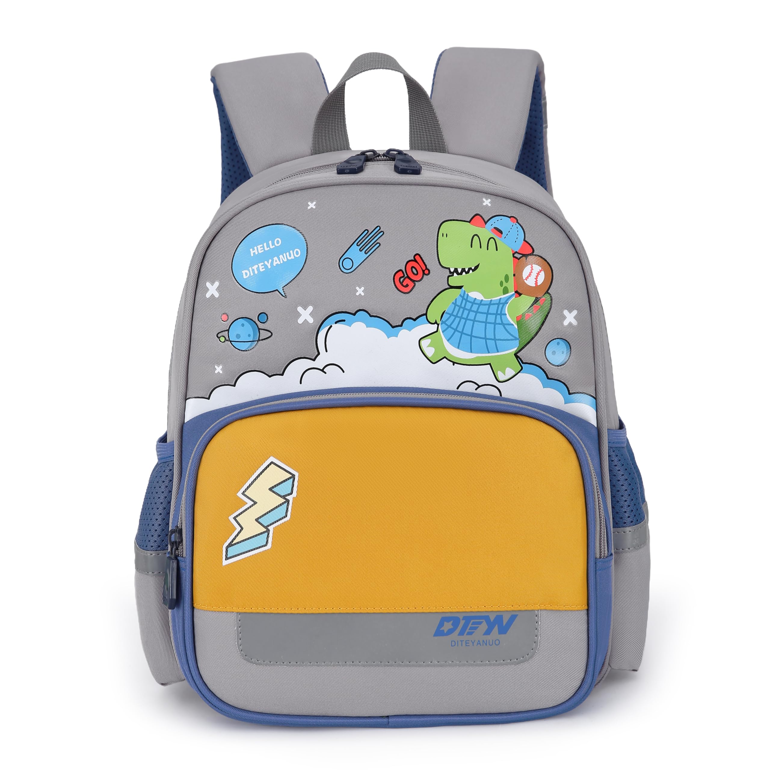 ZHANAO Toddler Backpack for Boys,Dinosaur Backpack for Kids Kindergarten Preschool Bookbag Toddler Boys&Girl School Bags Dinosaur-grey