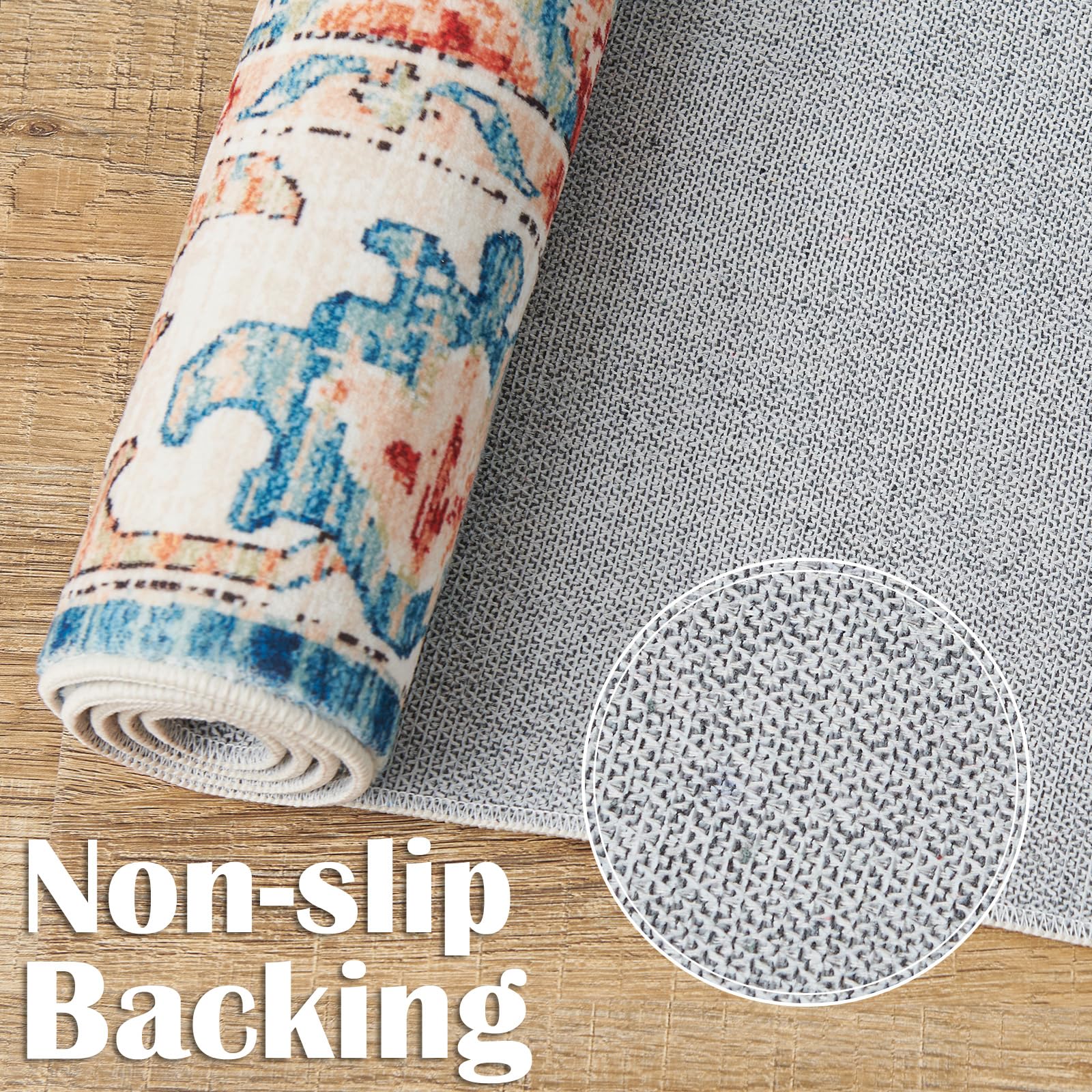 jinchan Area Rug 6x9 Washable Rug Indoor Soft Vintage Rug Indoor