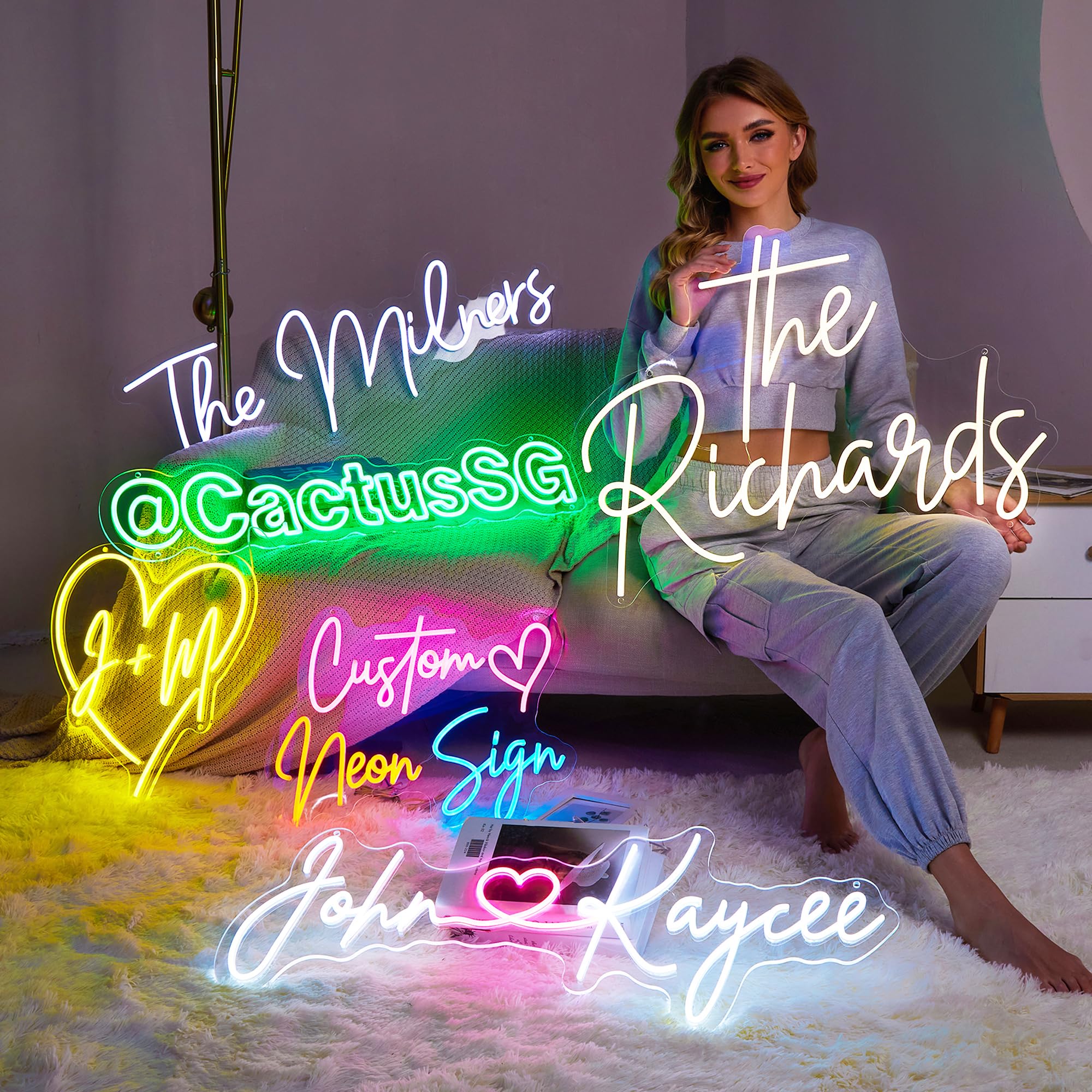 CULISER Custom LED Neon Sign Personalized Neon Lights Sign for Bedroom Wedding Birthday Party Game Room Home Business Logo Neon Signs for Wall Decor Valentine's Day Wedding Gifts (10