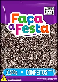 Faça a Festa – Confeito Brigadeiro 500g | Ideal para Decoração e Cobertura de Doces e Bolos | Crocante, Brilhante e com Sabor Irresistível