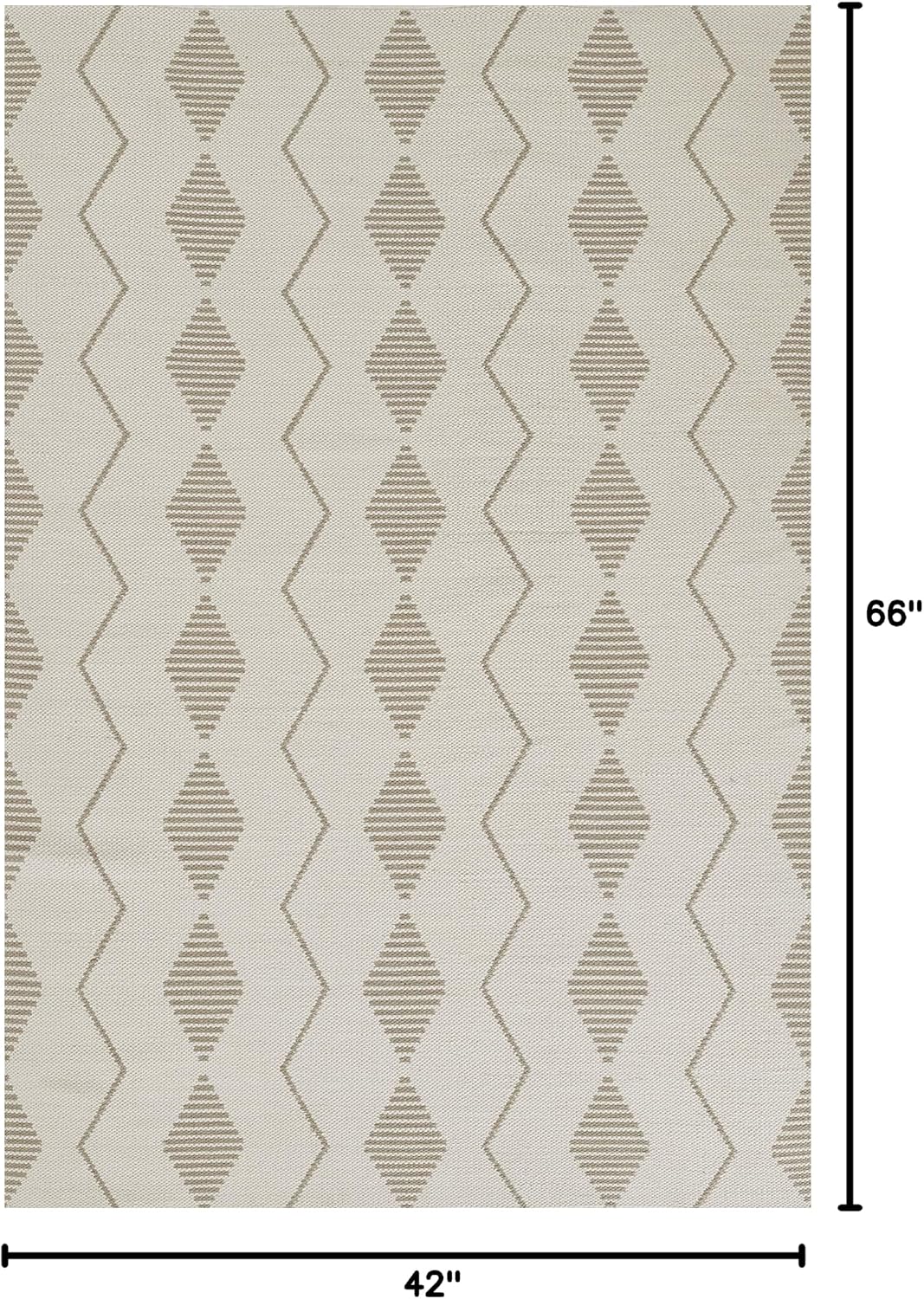 Novogratz by Momeni Malmo Diamond Polyester Ivory Area Rug 3' X 5'