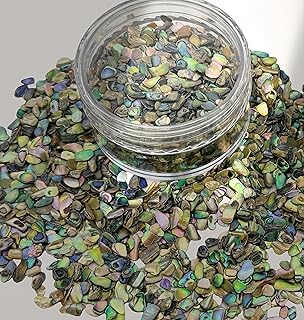 GOMMO Paua Abalone Shell Pieces Inlay Supplies 2 oz for Guitar Wood Inlay or Woodworkers, Jewelers, Luthiers, Turners, Professionals & Hobbyists (Small)