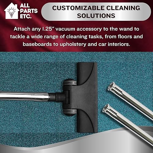 Miniatura 6 de ALL PARTS ETC. Varita de extensión de vacío de metal de 1 14 o 1.25 pulgadas, compatible con aspiradoras centrales, Shop Vac, Craftsman, Hoover,