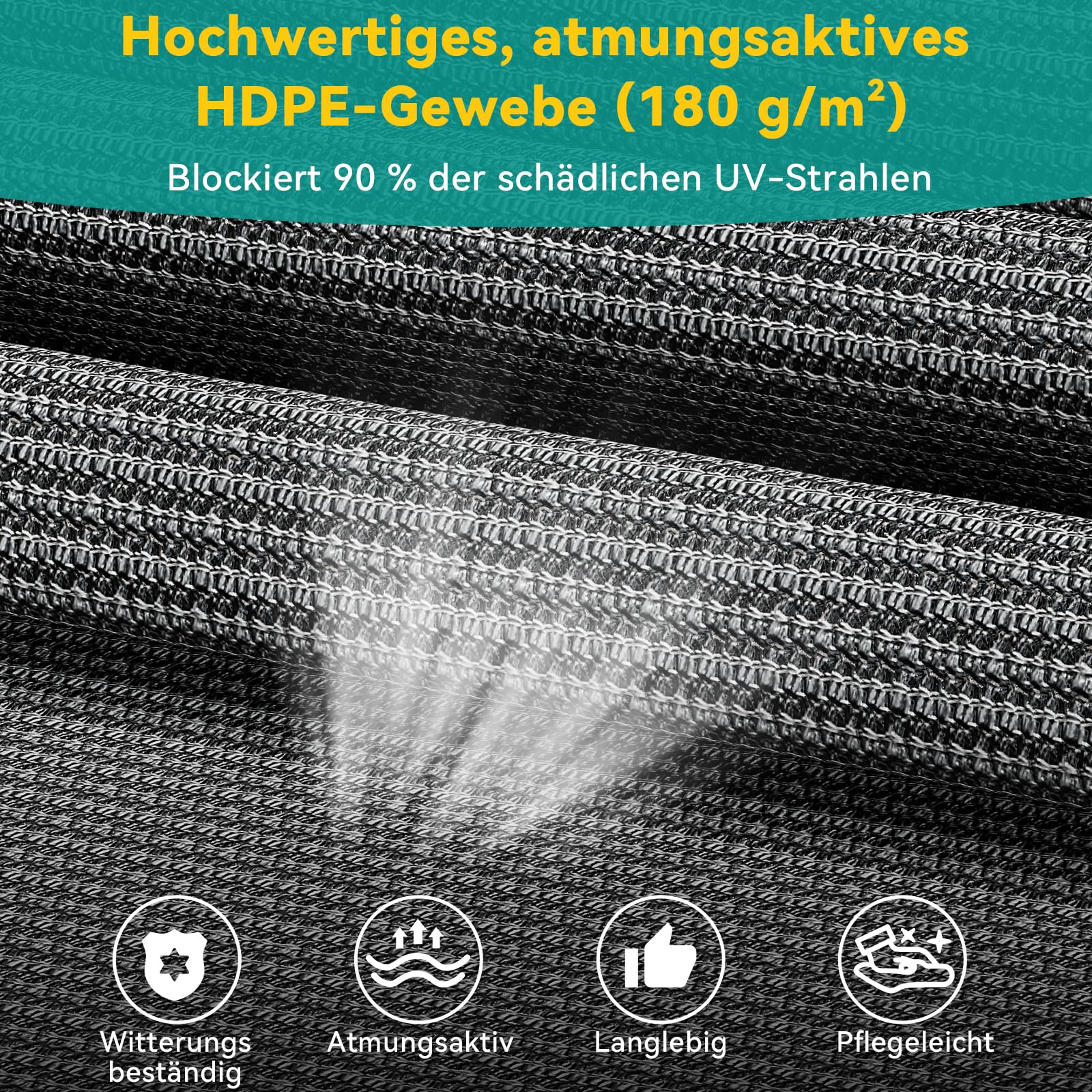 LIFERUN HDPE Klemmmarkise Senkrechtmarkise Außen 200×310cm, Balkon Sichtschutz ohne Bohren, ausziehbare Seitenmarkise, Sonnenschutz Windschutz Wasserfest,für Balkon Garten Terrasse,Grau,2 PCS Stangen