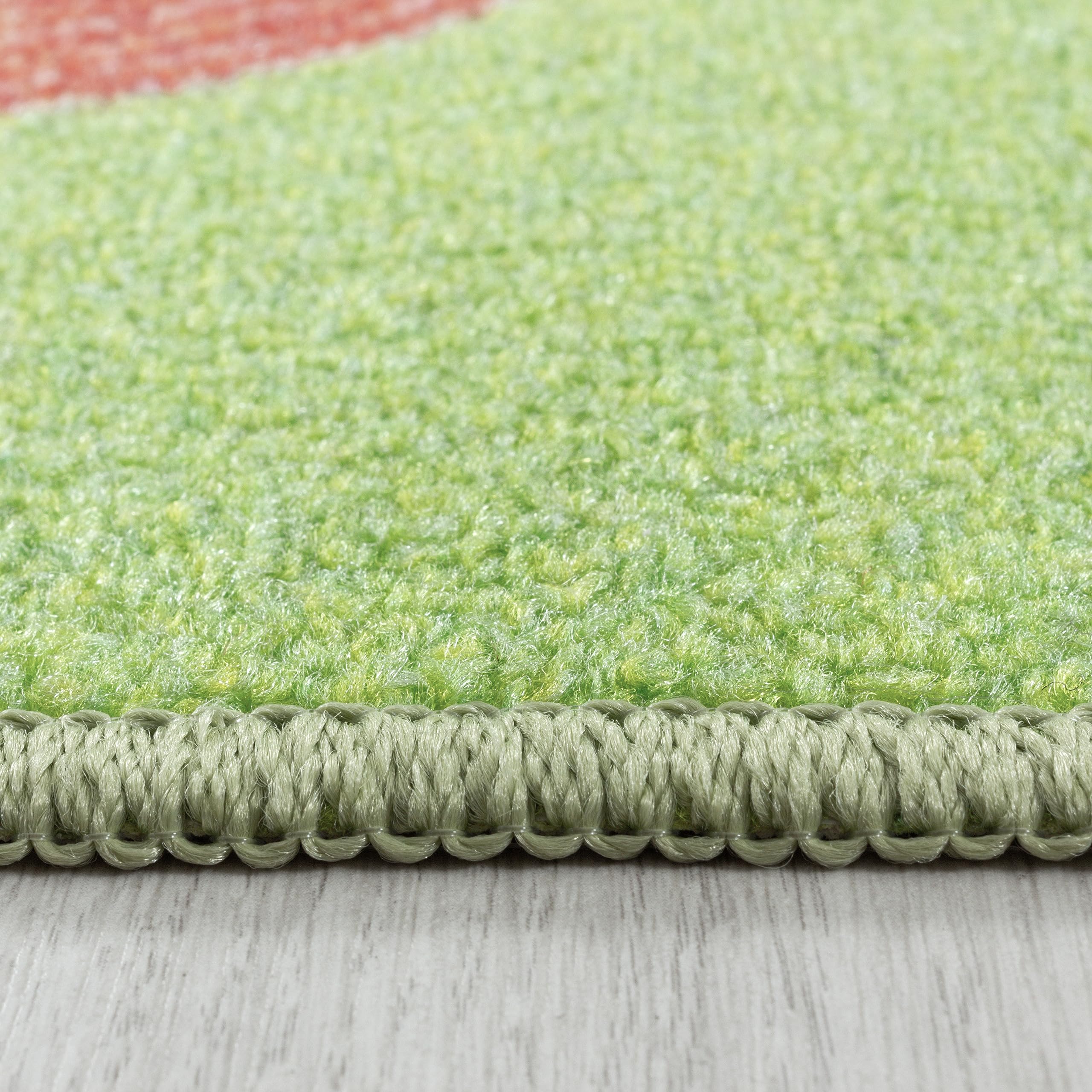 Kinderteppich Spielstraße Straßenmotiv Pflegeleicht Bunt Waschbar Strapazierfähig Grün 80x120 cm Kinderzimmer Fußbodenheizung geeignet Schadstoffgeprüft Oeko-TEX | TRAUN