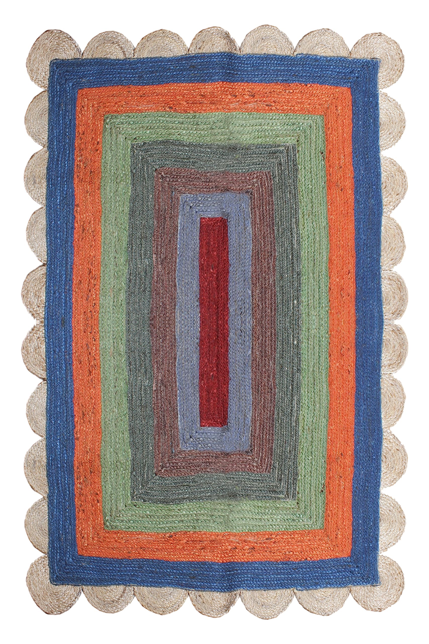 Tapis indien en jute fait à la main 90x150cm pour salon et cuisine