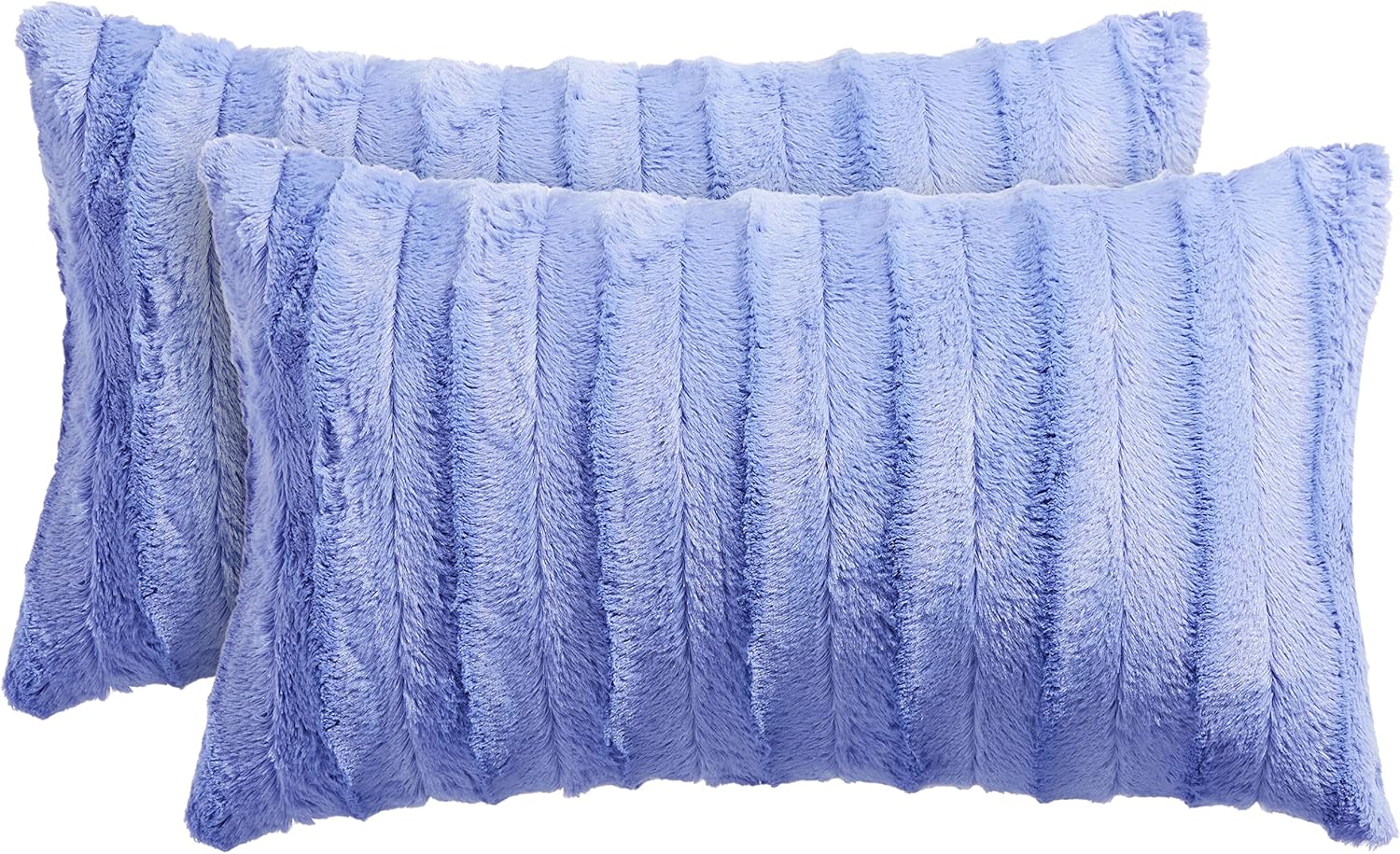 Cheer Collection Faux Fur Throw Pillows Set of 2 Lumbar