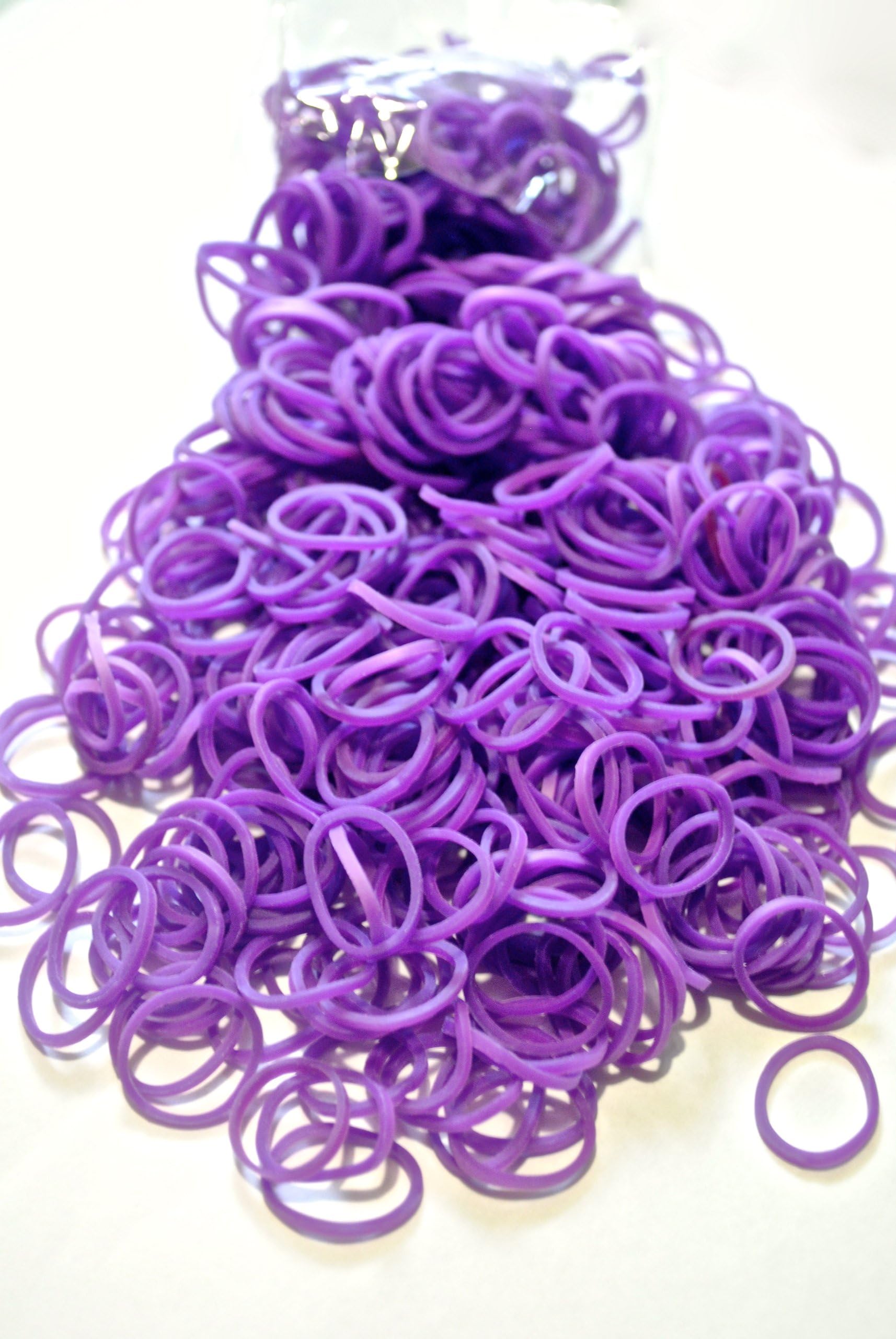 Refill Bands & S-Clips Colorful Variation Rubber Bands for Any Loom Kit (Purple)