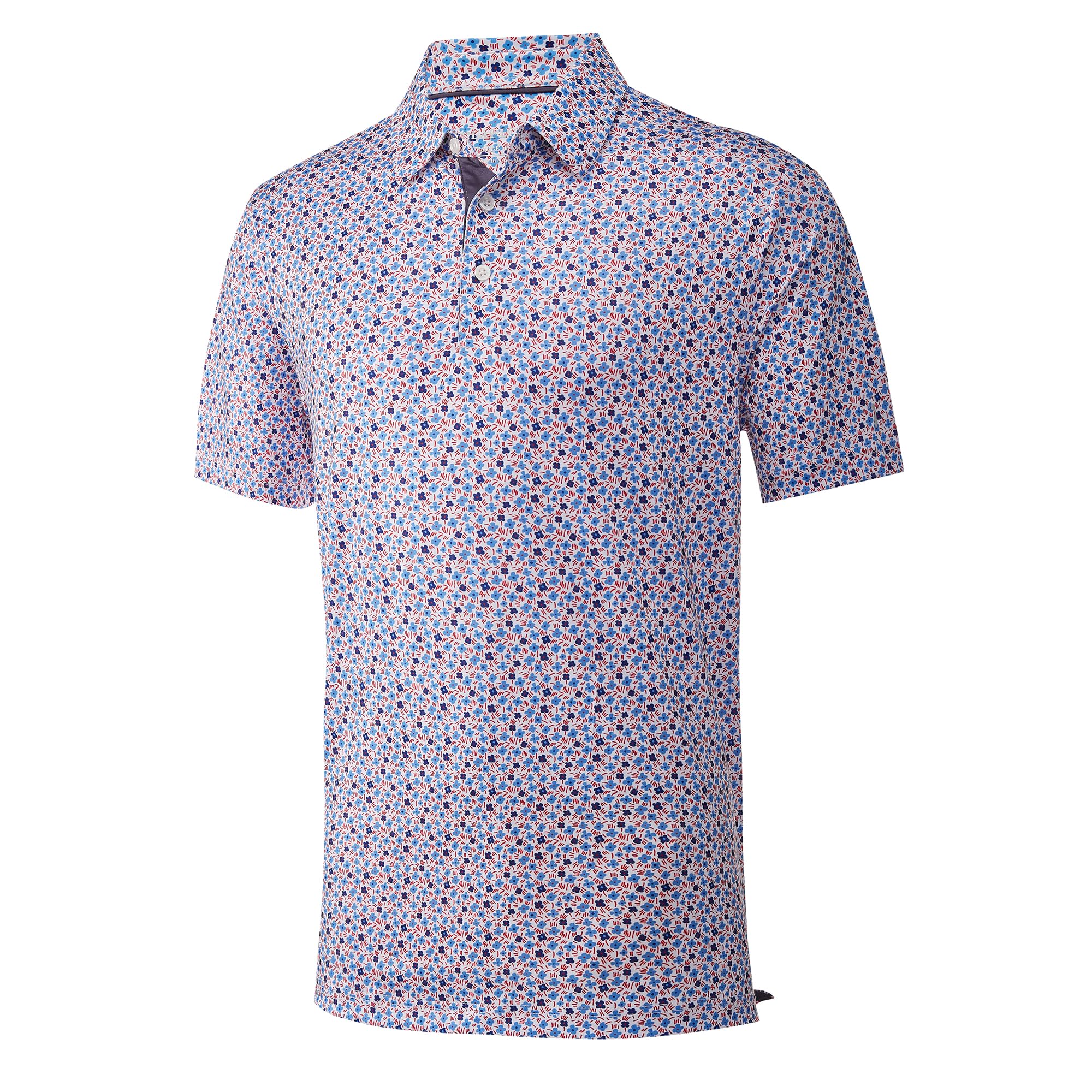 Mens Golf Shirt Moisture Wicking Dry Fit Print Performance Short Sleeve Polo Shirts for Men