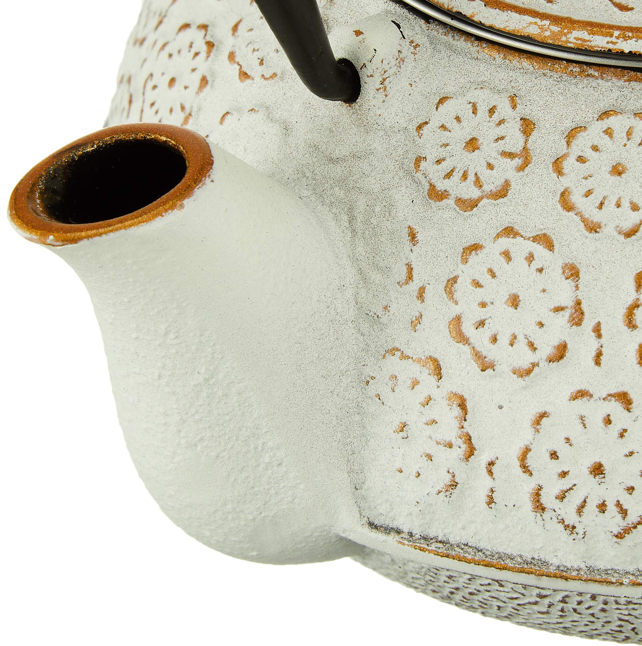 Amazon｜cotta cotta 鉄器急須 花 白金 白 金 15.6×14×14.6cm 92162