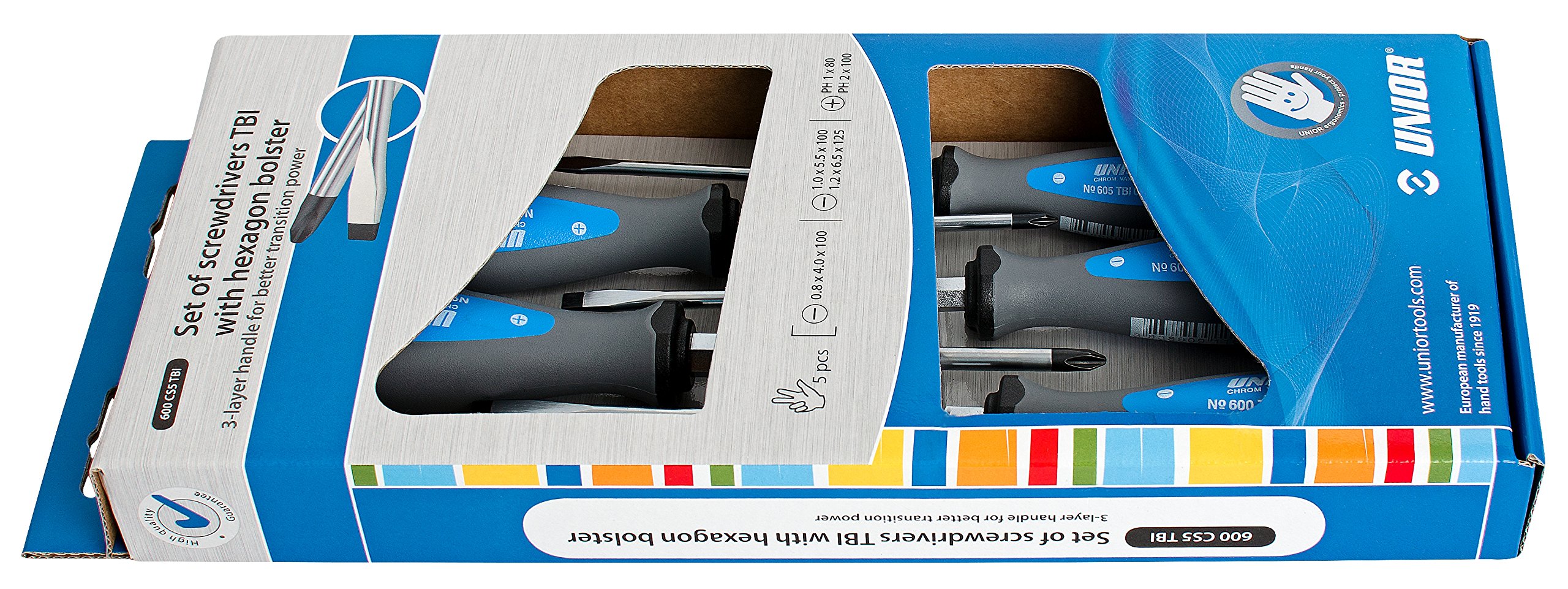 Unior Screwdriver TBI, in a Display Box, Set of 1, 600CS5TBI, Schwarz
