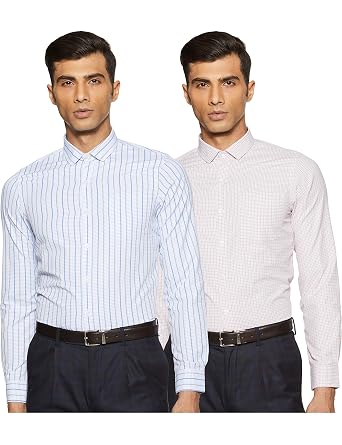 Solid Regular Fit Formal Shirt (Pack 