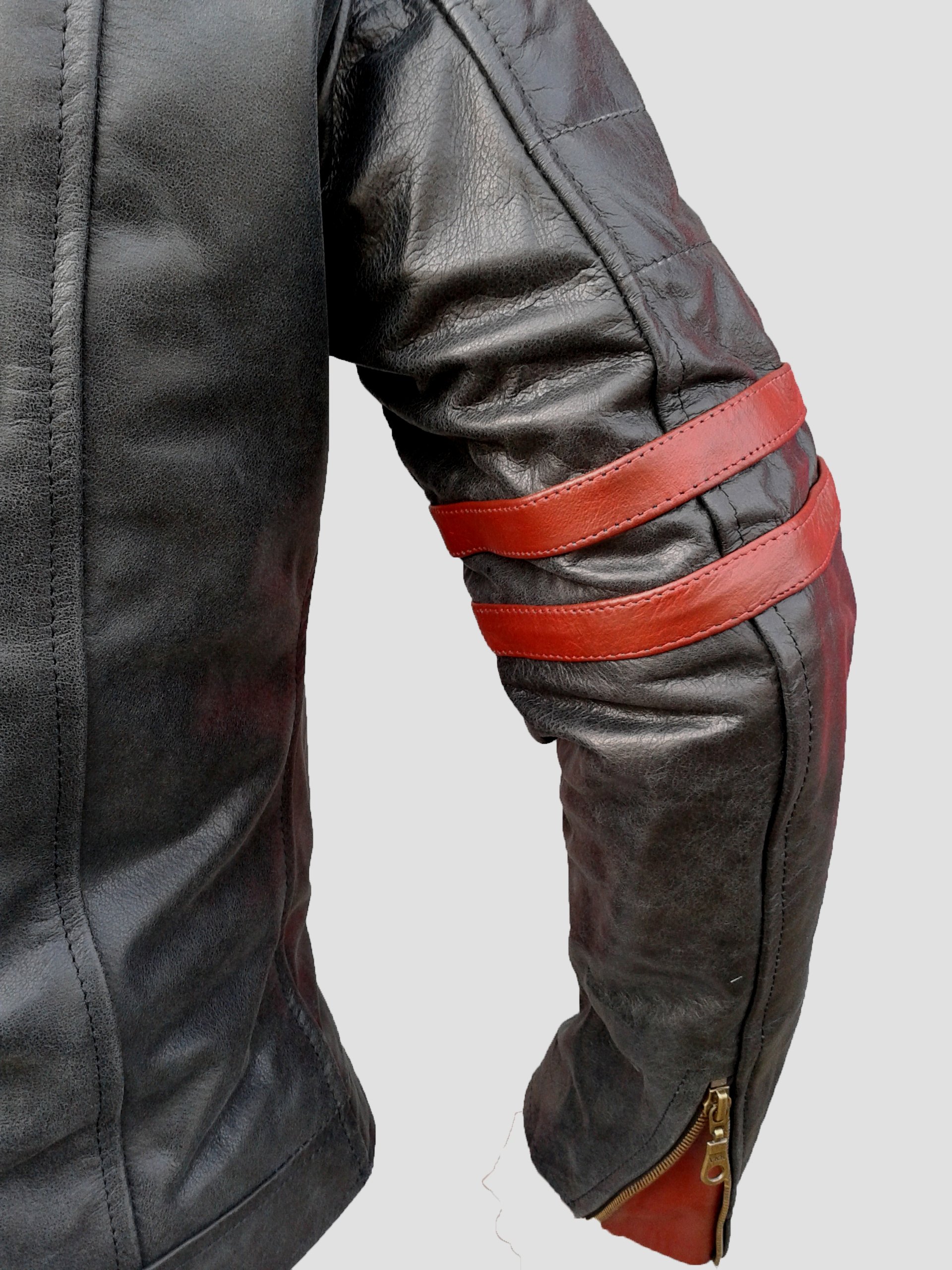 Bikers Gear UK veste de Moto couleur Black & Oxblood en cuir travaille Blouson modèle Café Racer Hybrid avec Protection approuvées CE - Large