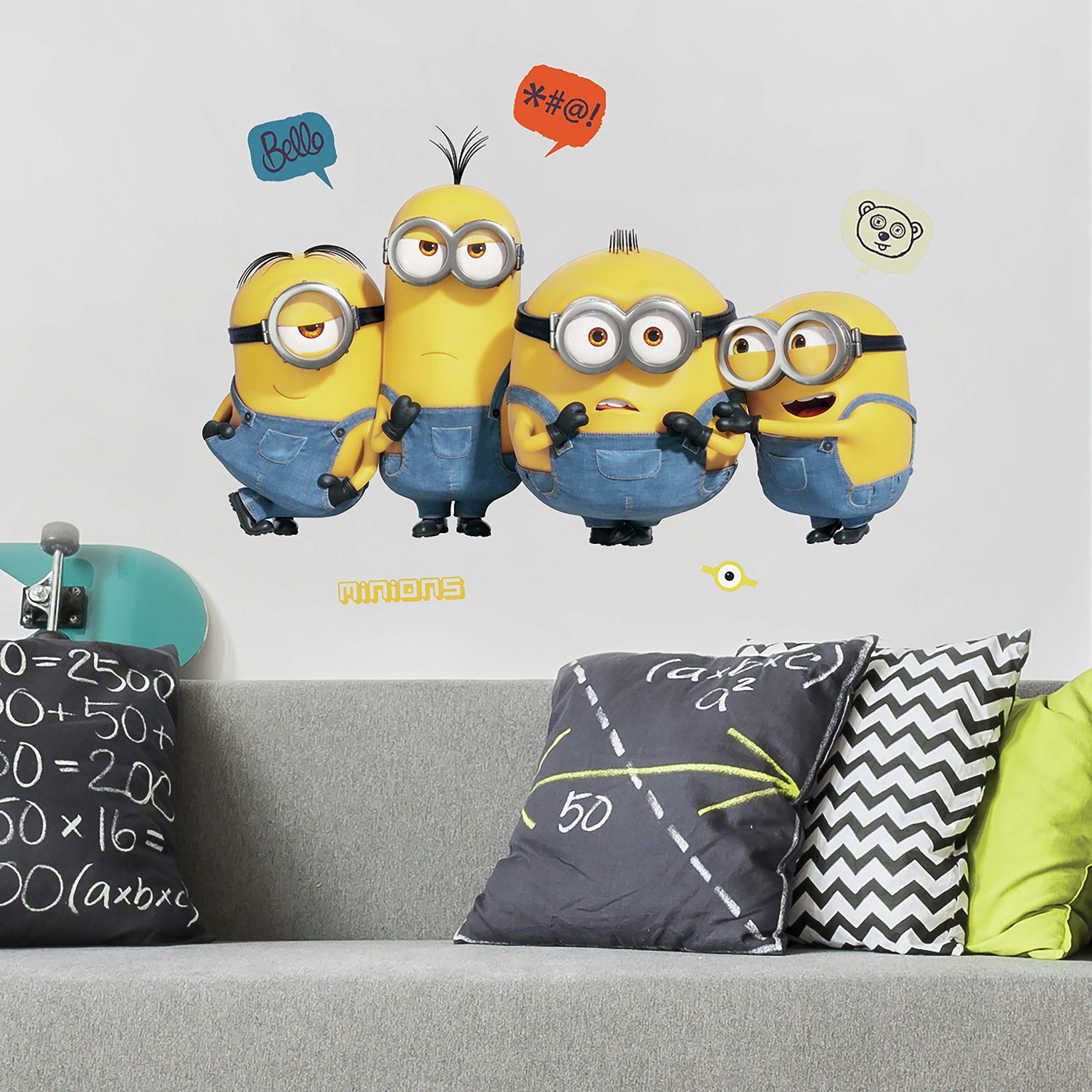 RoomMates, RMK4340GM - Calcomanías gigantes para pared, diseño de Minions: The Rise of Gru