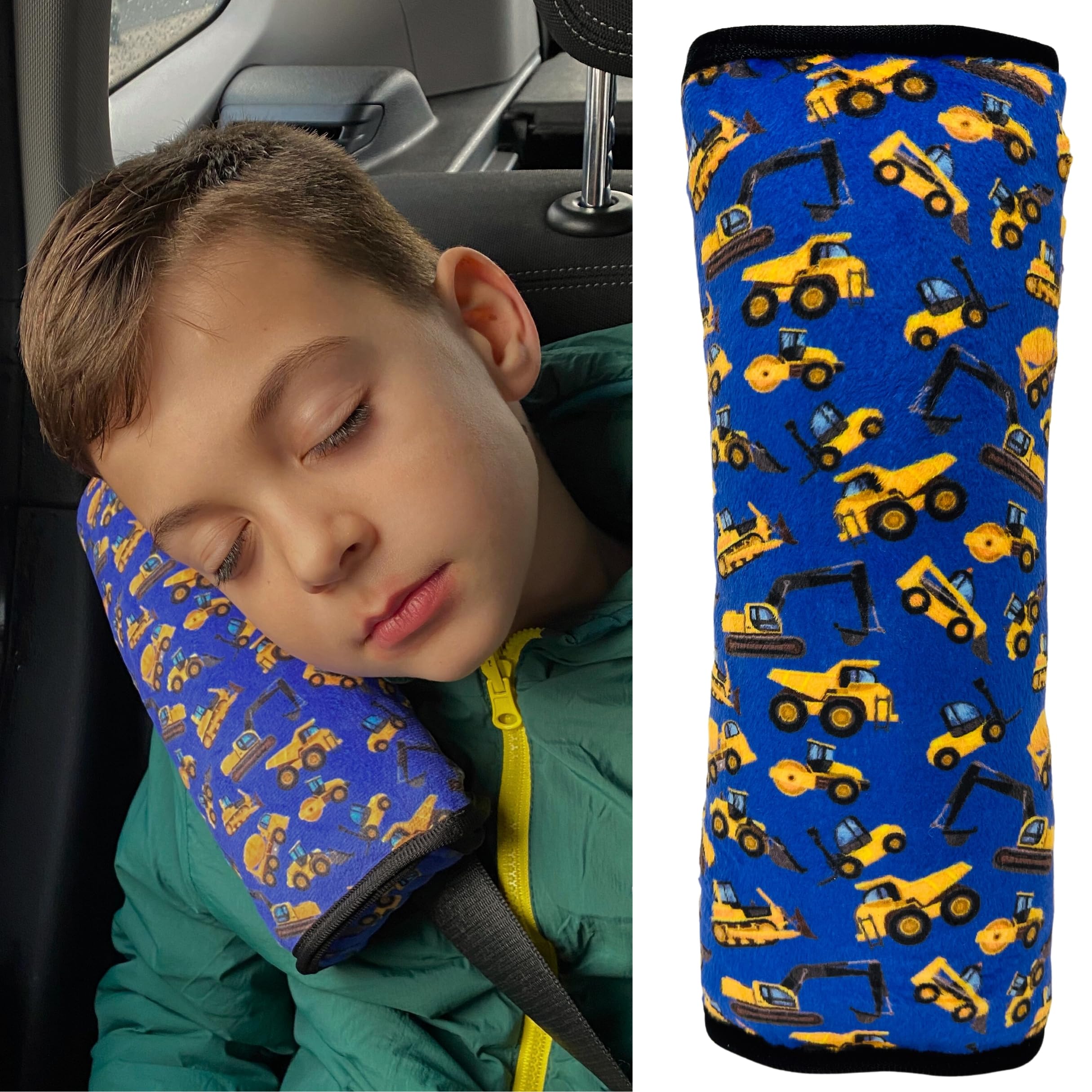 HECKBO Almohadilla para coche con dibujos de monstruos para niños - lavable a máquina suave, tacto de peluche, almohadilla cinturón de seguridad — view 23