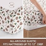 4-Piece Christmas Holiday Gingerbread Deep Pocket Microfiber Bed Sheet Set, Queen