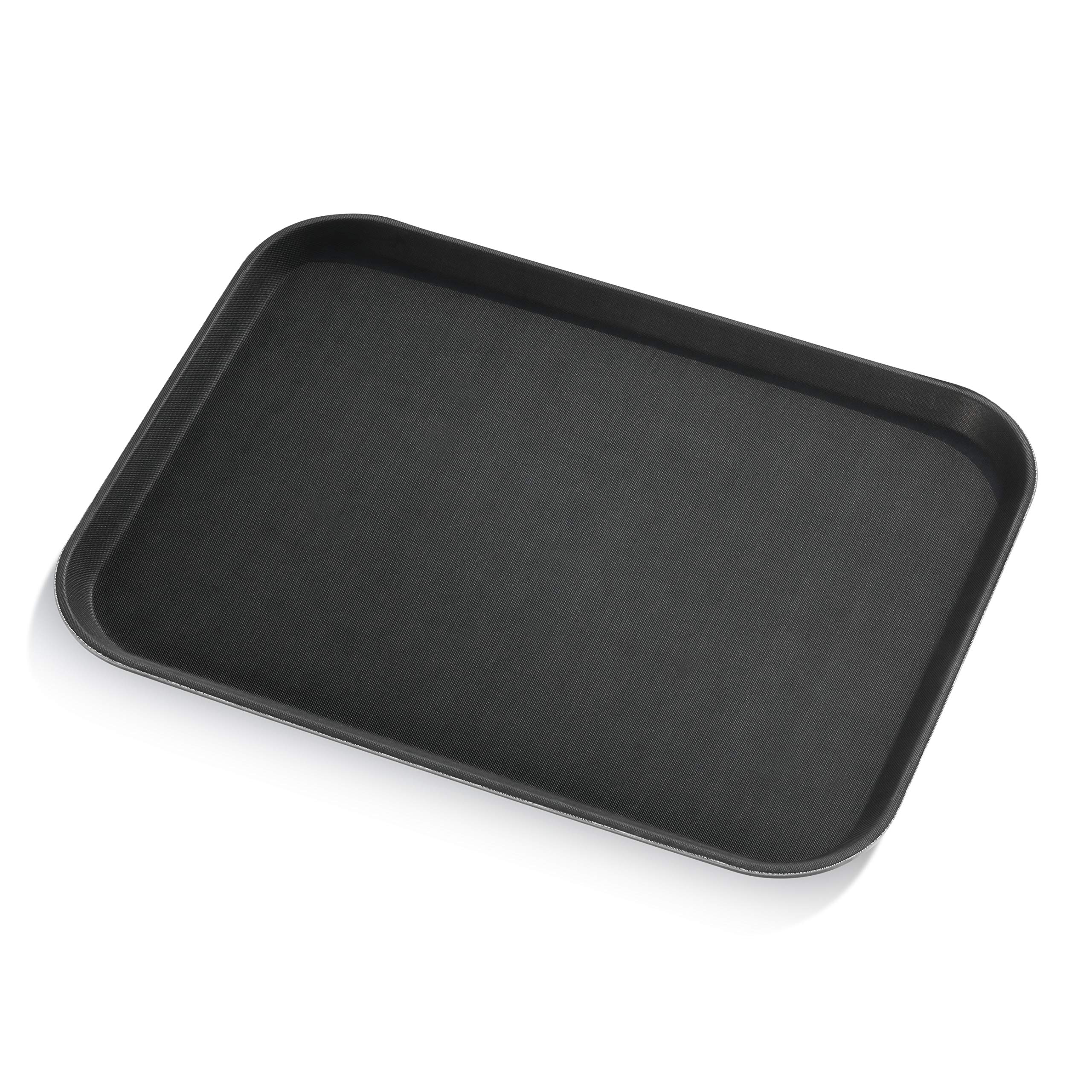 New Star 25156 NSF Plastic Rectangular Rubber Lined Non-Slip Tray, 15 by 20-Inch, Black