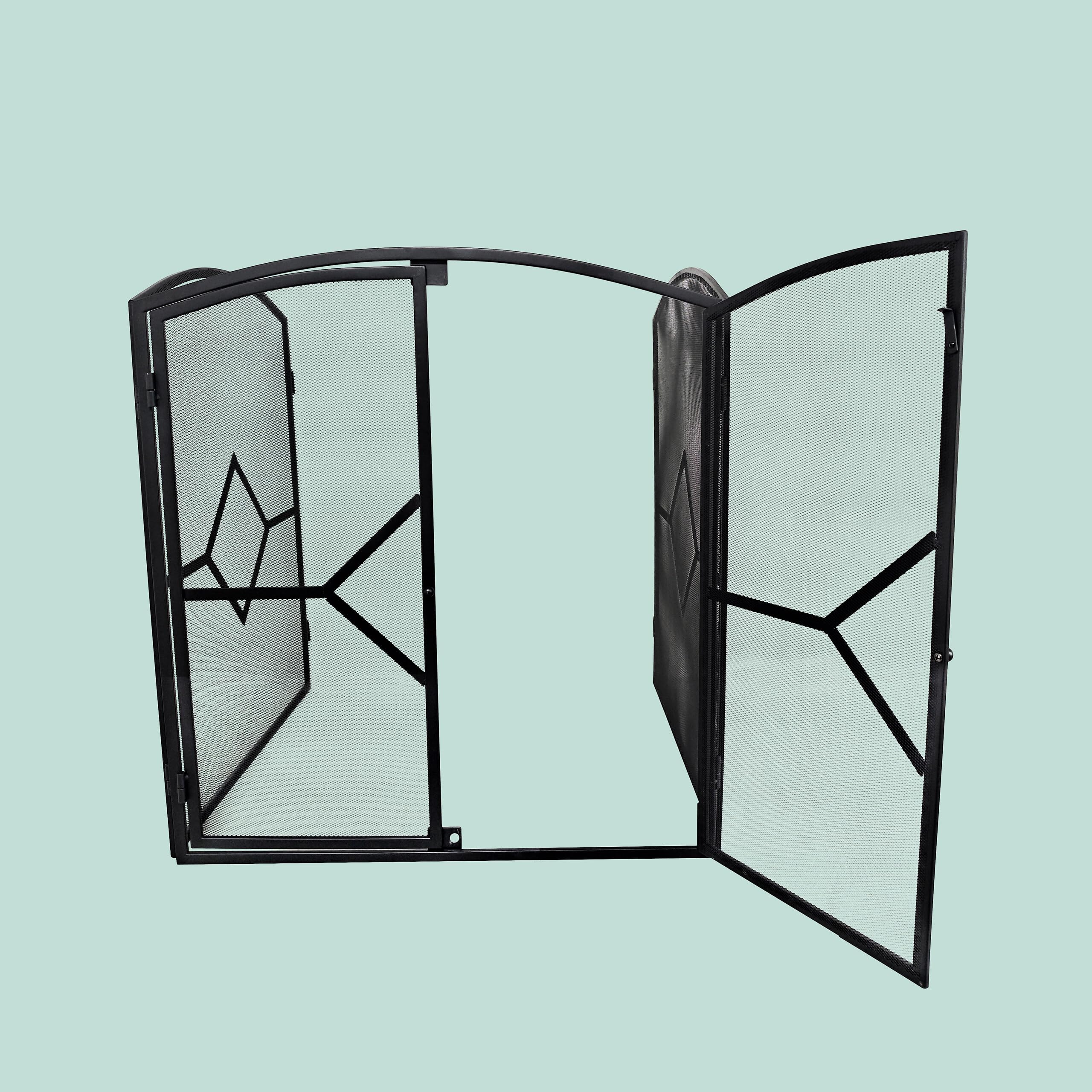 Relaxdays Rete parascintille, griglia per caminetto con Porta, HxLxP: 80 x 197 cm, Sicurezza
