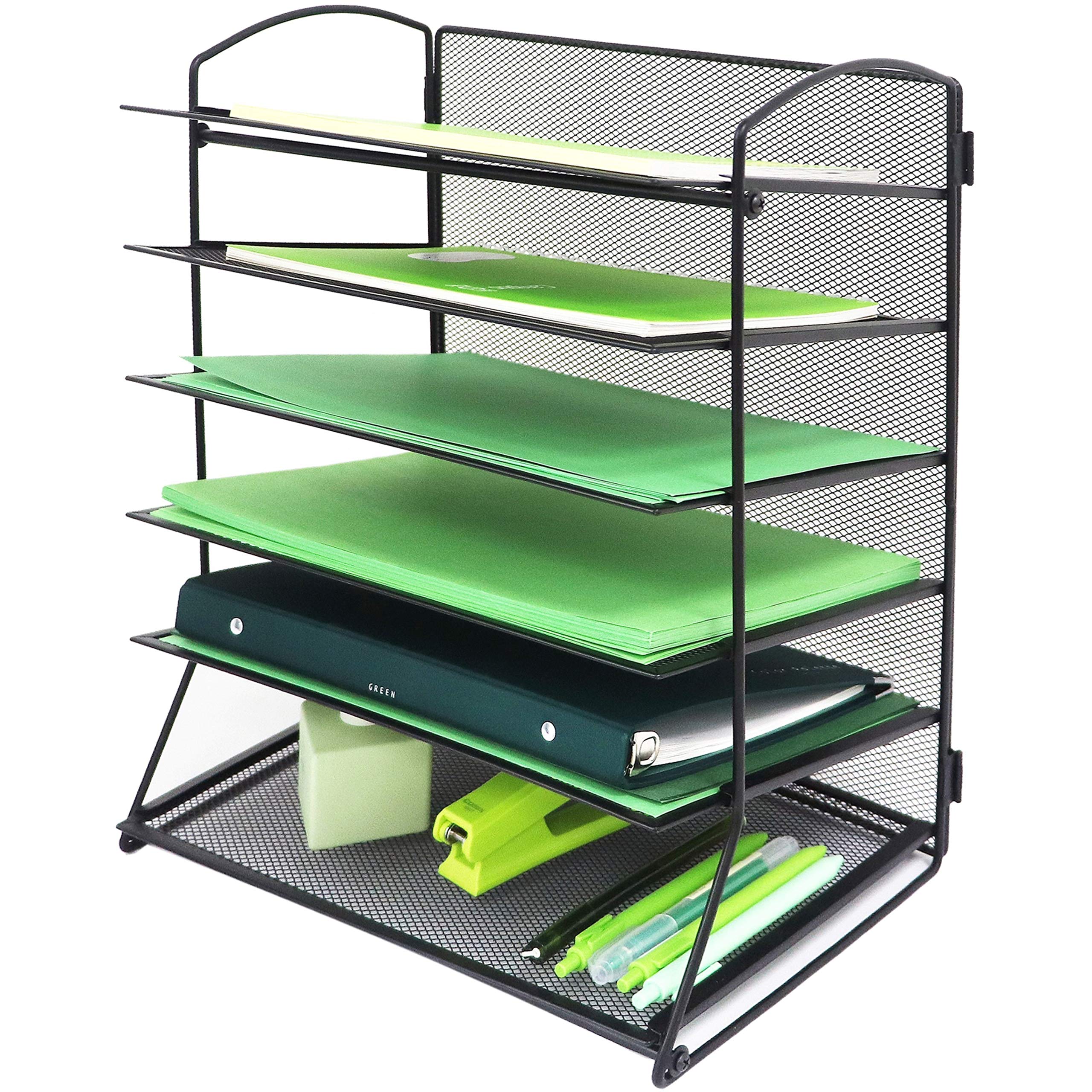 Buy GoldOrcle 6 Tier Mesh Metal Office File Organizer for Desk File