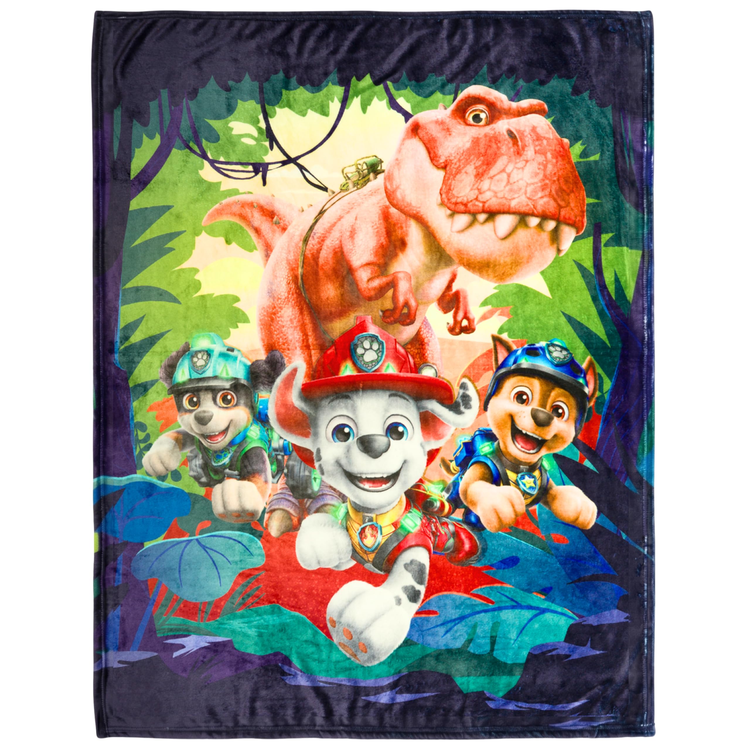 Franco Paw Patrol Dino Movie Throw Blanket 60 In X 46 In – Soft Cozy Plush For Couch, Bed & Travel, Collectible Gift (Officially Licensed Product) By