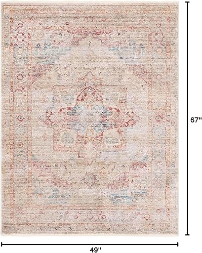 Miniatura 2 de Unique Loom Noble Collection - Alfombra de área tradicional, envejecida, vintage, geométrica, borde, medallón, rectangular, de 4 pies 1 pulgada x 5