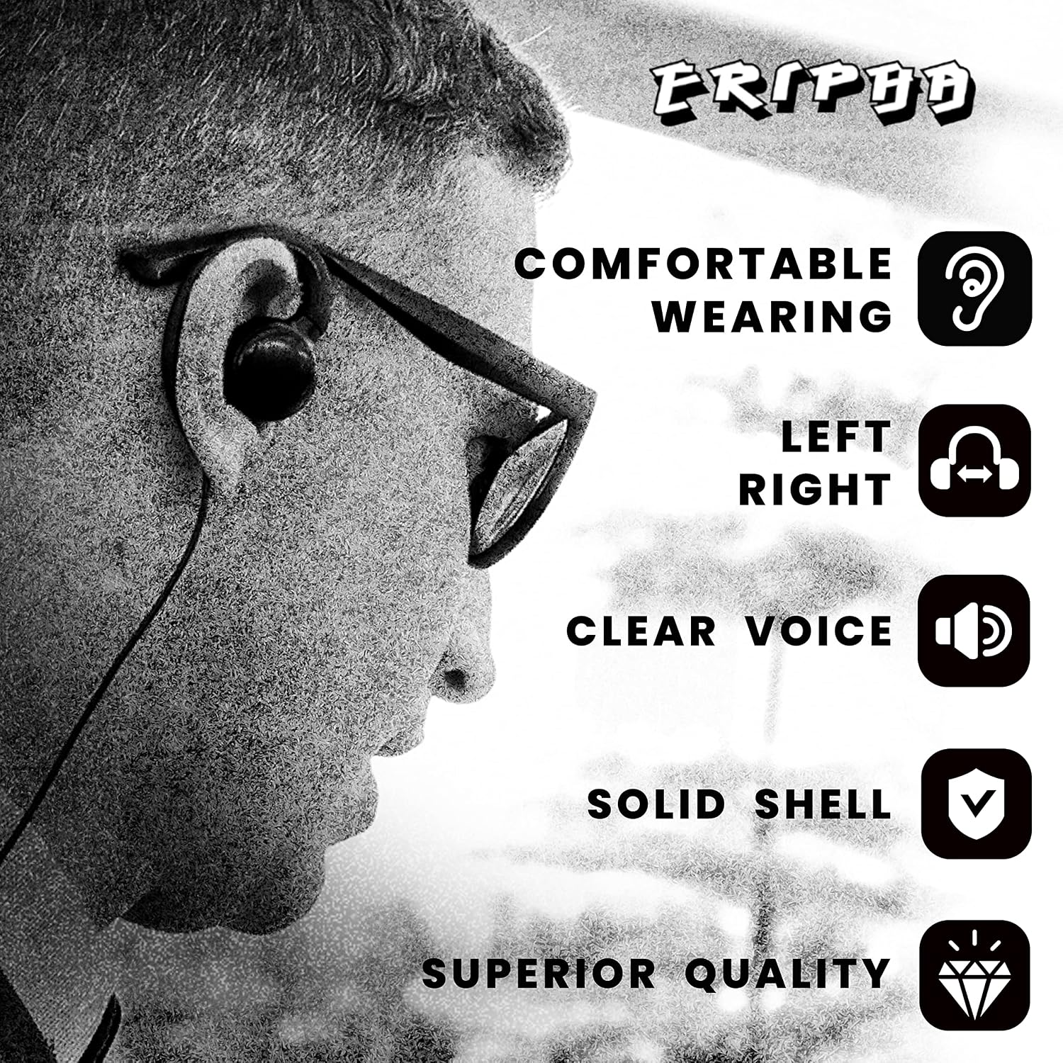 CP100d CP200 Radio Earpiece Compatible with Motorola BPR40 CLS 1110 1410 VL50 RDM2070D DLR1020 Walkie Talkie 2 Pin [C-Ring] Two Way Radio Surveillance Headset with PTT Mic (2 Packs)