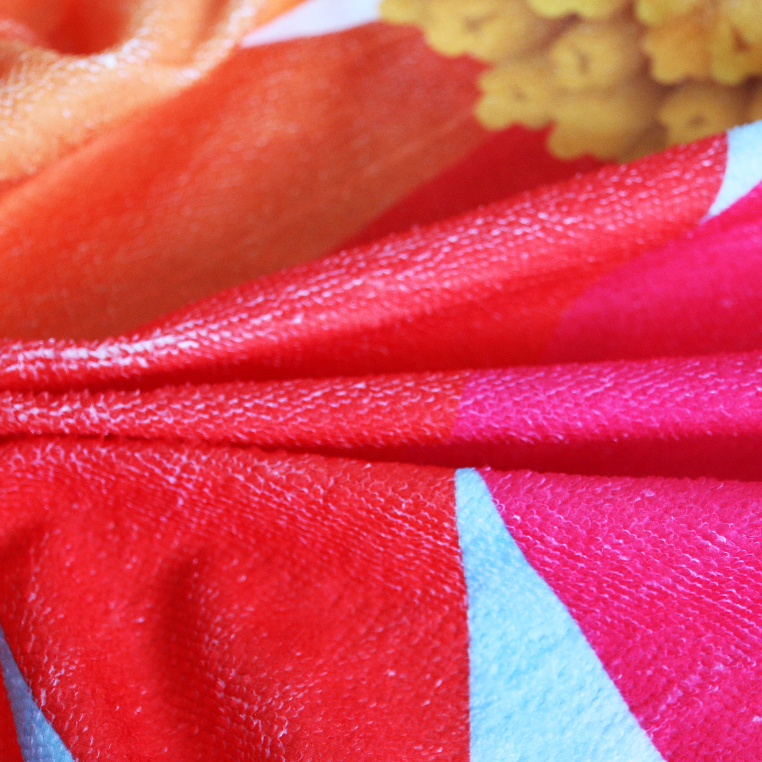Sleepwish Rainbow Rose Beach Towel – 60" Round Microfiber Blanket With Tassels, For Pool, Beach, Picnic