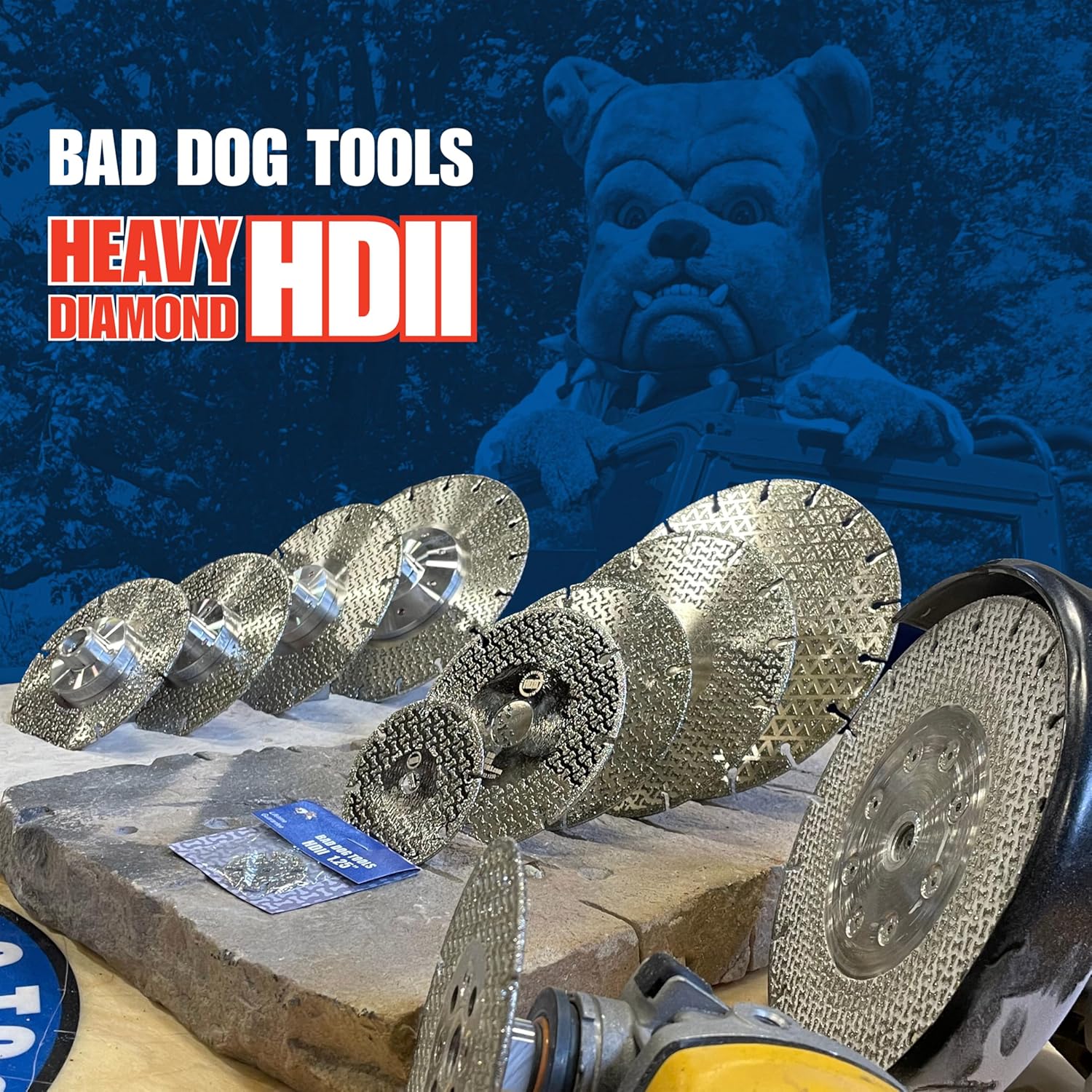 Bad Dog Tools 4.5” Endless Handi Disc Deux (HDII) Diamond Wheel for Grinding, Sanding, and Cutting. Use on Iron, Steel, Brass, Tile, Stone, Brick, & Plastic. Use with 4.5” Angle Grinders.