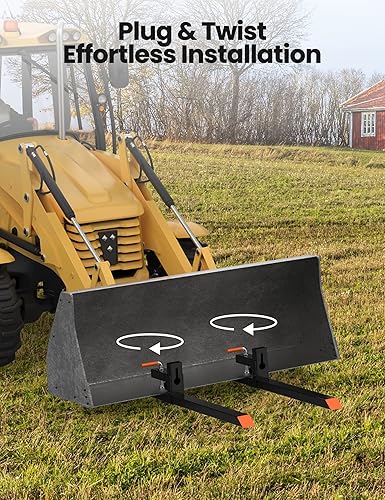 Miniatura 4 de Towallmark Abrazadera de 43 pulgadas en horquilla de paleta, 2000 libras Horquilla de cuchara de fijación rápida resistente para cargador de