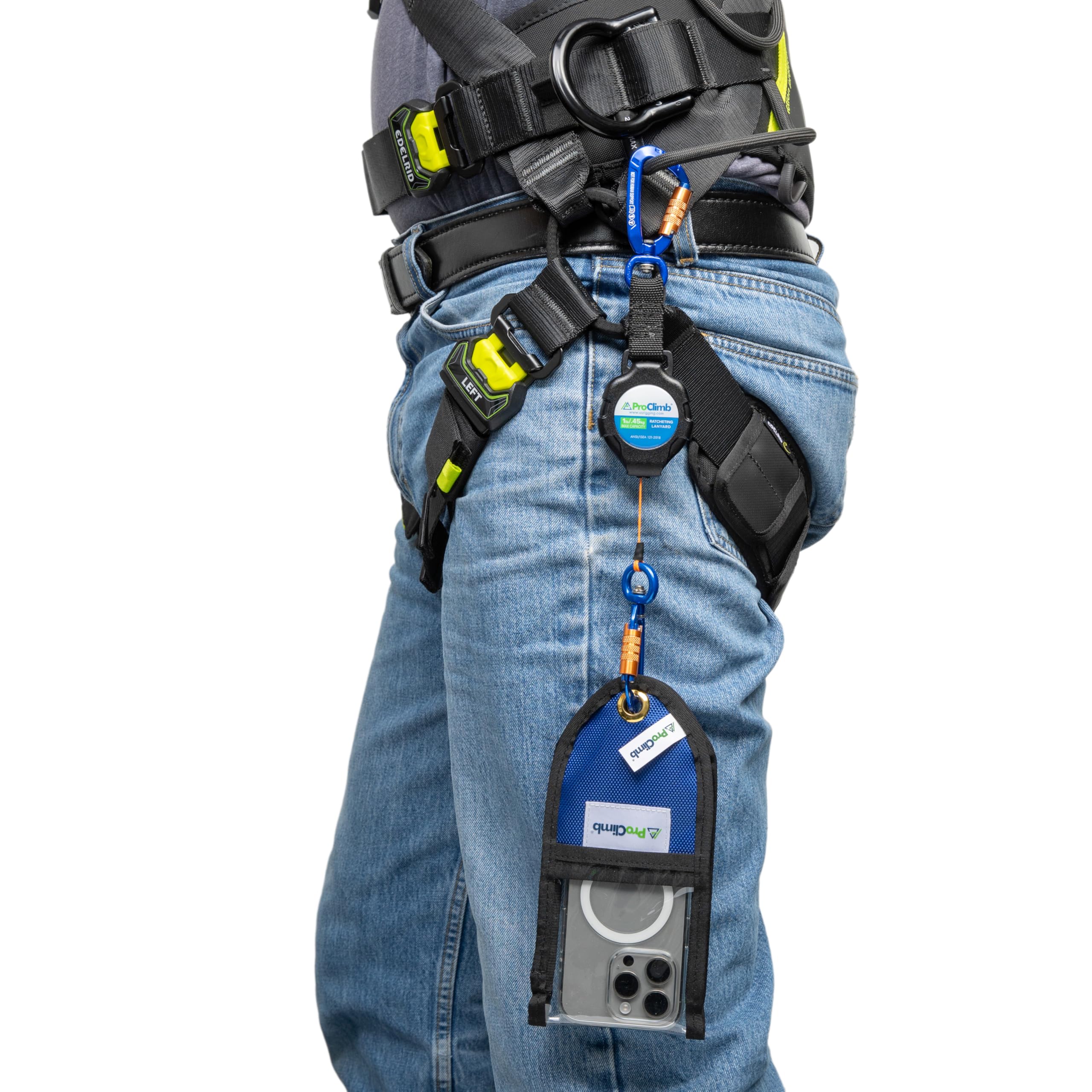 42” Retractable Self-Locking Lanyard with Carabiner | ANSI/ISEA 121-2018 | 1lb capacity for High-Elevation Work, Tool Drop Protection