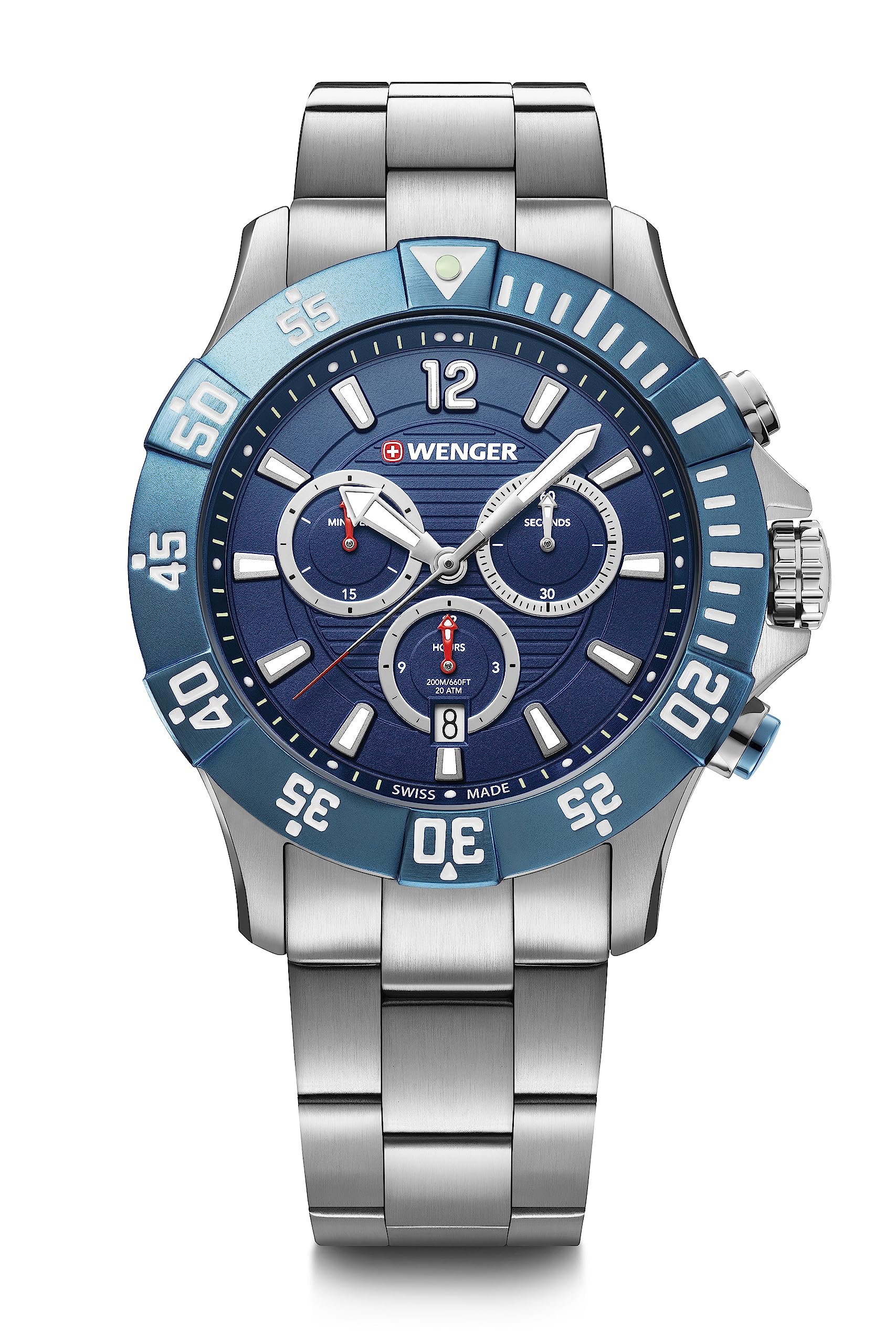 WENGER Swiss Made SEAFORCE Chrono Chronograph Blue Dial Mens Watch-01.0643.119 (B08BPGP5FH) Amazon Price History, Amazon Price Tracker