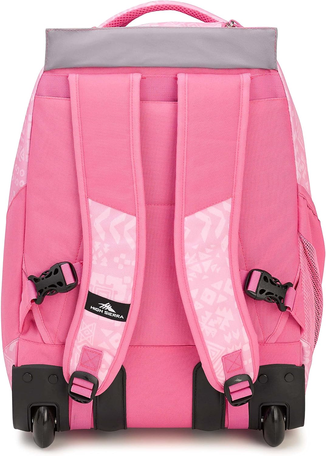 High Sierra Chaser Wheeled Laptop Backpack, Block Print/Pink Lemonade, 20 x 13.5 x 8-Inch